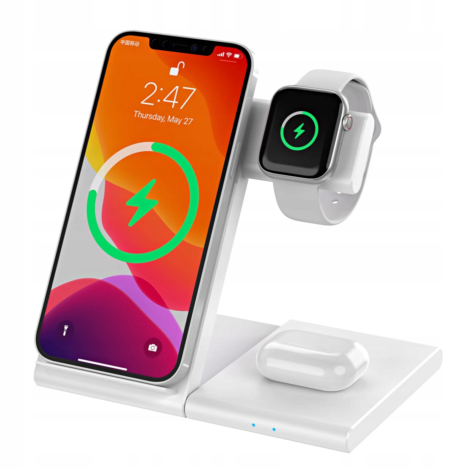 Watoe Bezdrátová nabíječka pro Apple Watch a iPhone, nabíjecí stanice 3 W