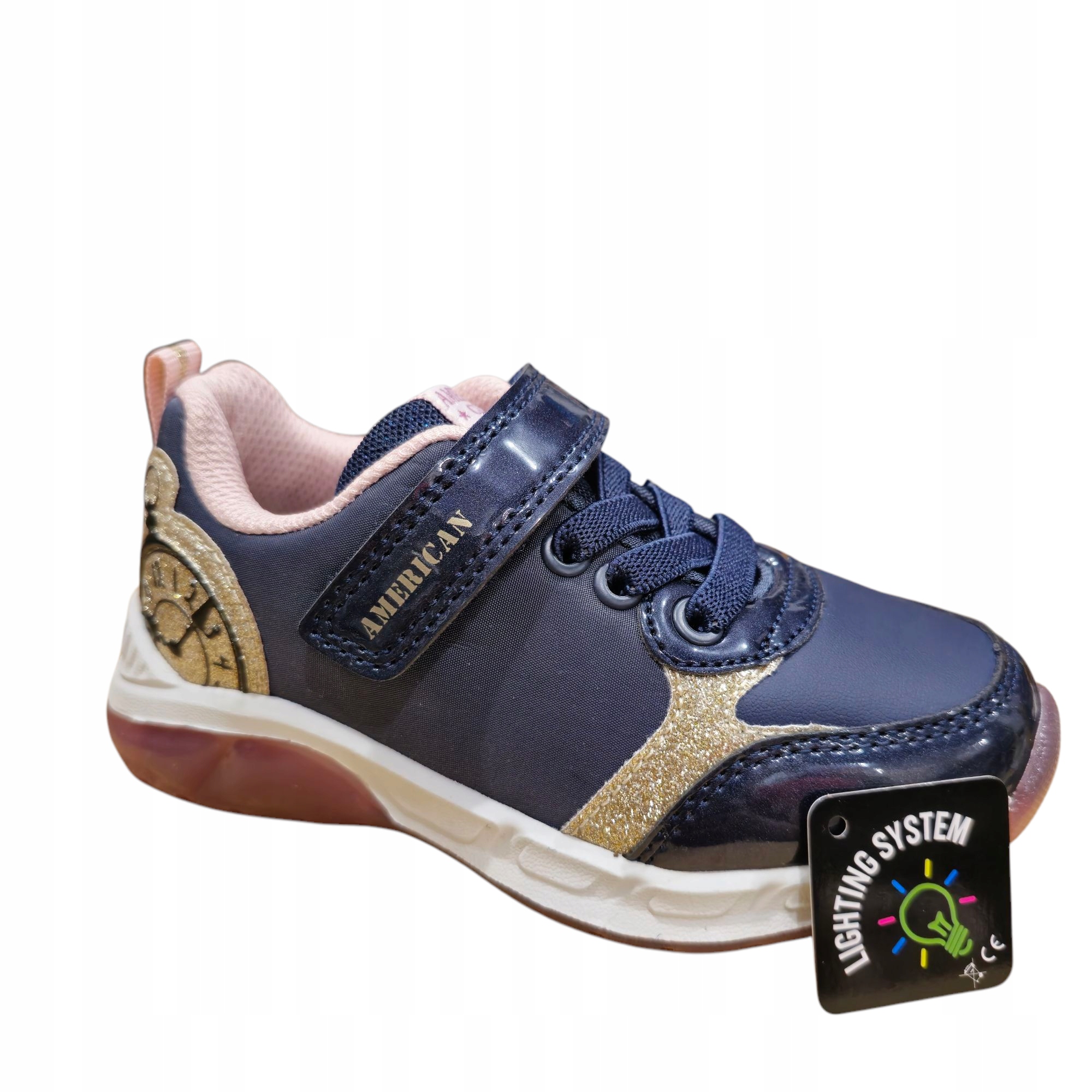 Buty Sportowe Dla Dziewczynki Adidasy Z Tkaniny Na Rzepy Podeszwy Ledowe 27
