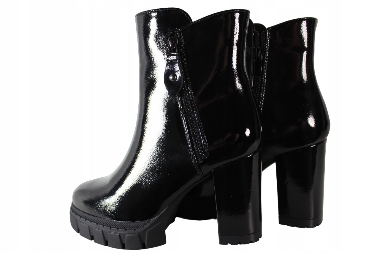 Botki Goodin HF312-B R.40 Czarny Lakier Kolekcja Jesień/Zima