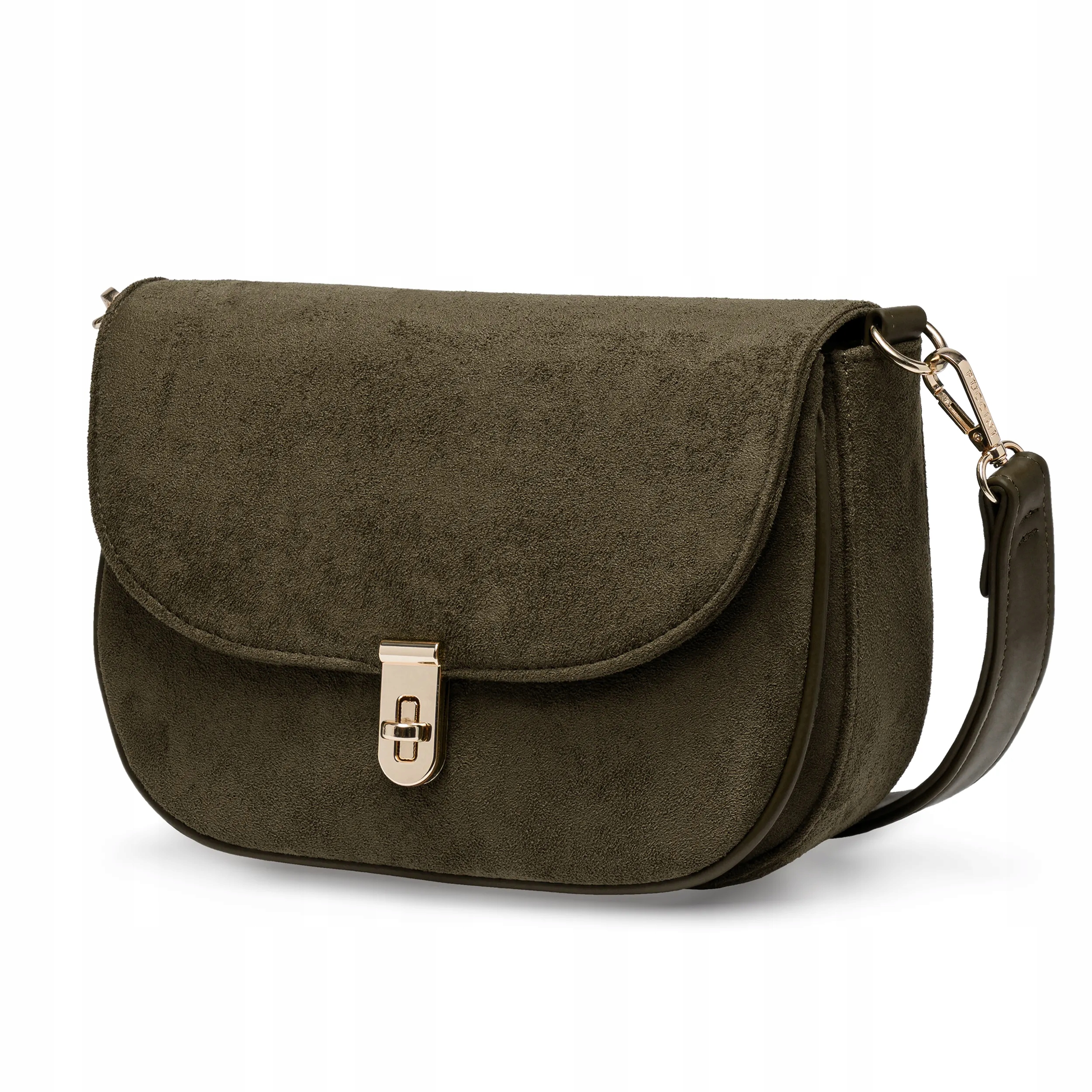 Puccini Torebka Damska Listonoszka Zamsz Ekologiczny Zielona BK2251029M-5A