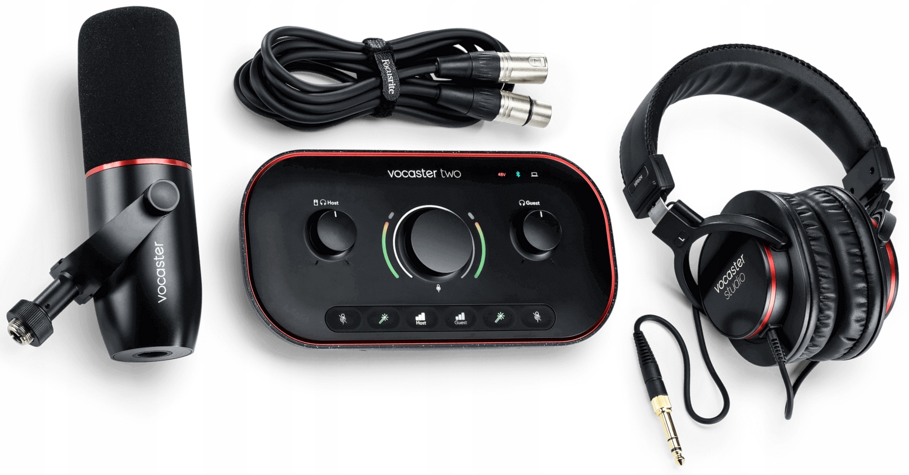 Zestaw do podcastu FOCUSRITE VOCASTER STUDIO TWO | interfejs, mikrofon