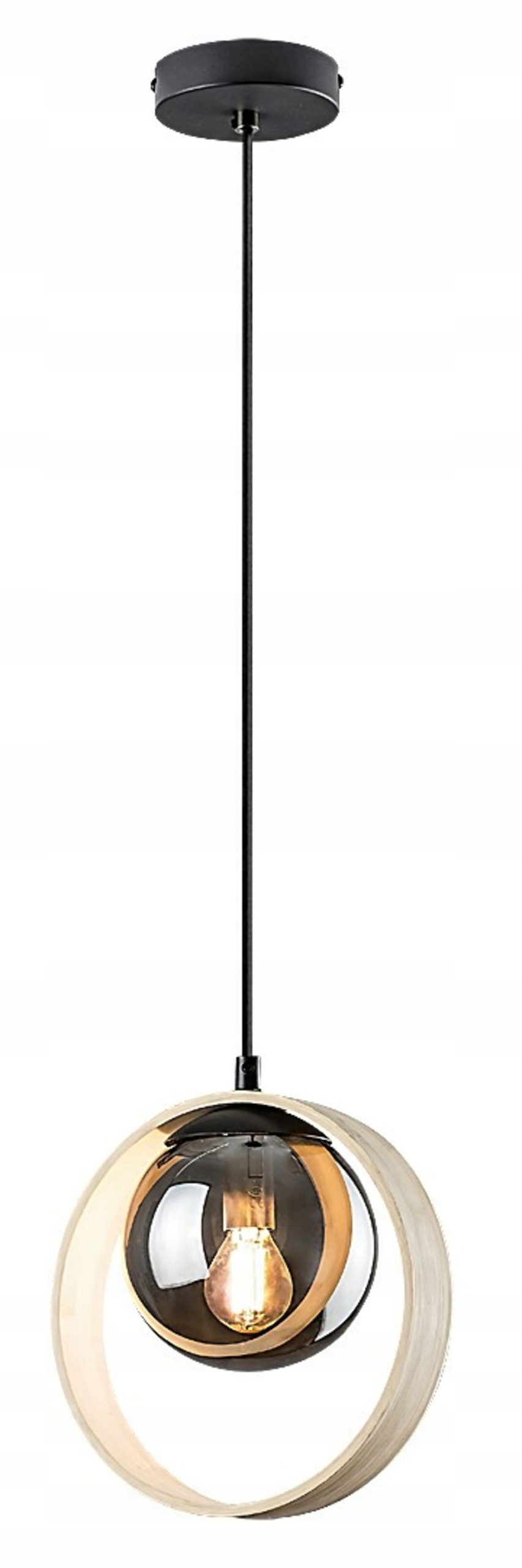 Závesné svietidlo Rabalux Peyton E14, buk sklo, nastaviteľná výška, 215 mm