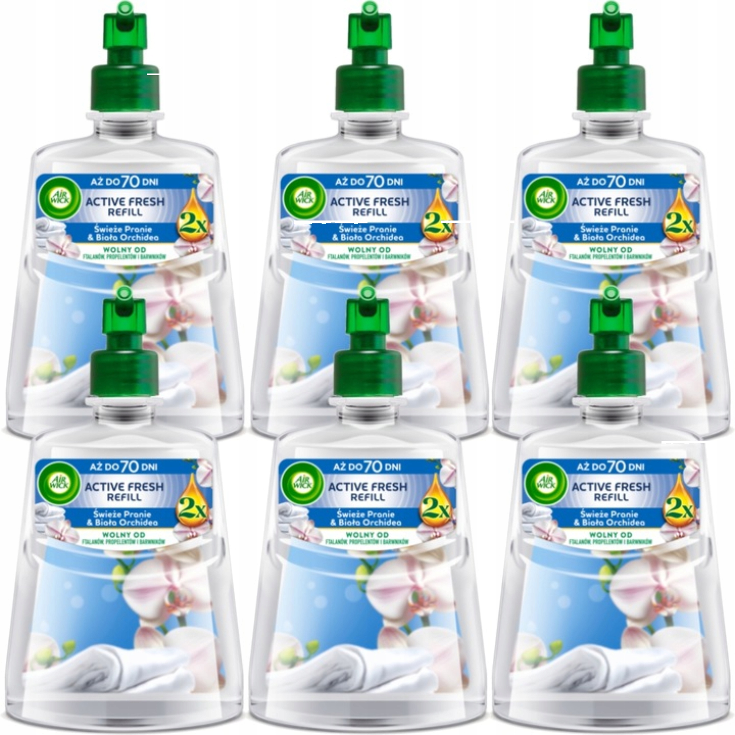 Air Wick Active Fresh filtr Čerstvé prádlo & Bílá Orchidej 228 ml x6