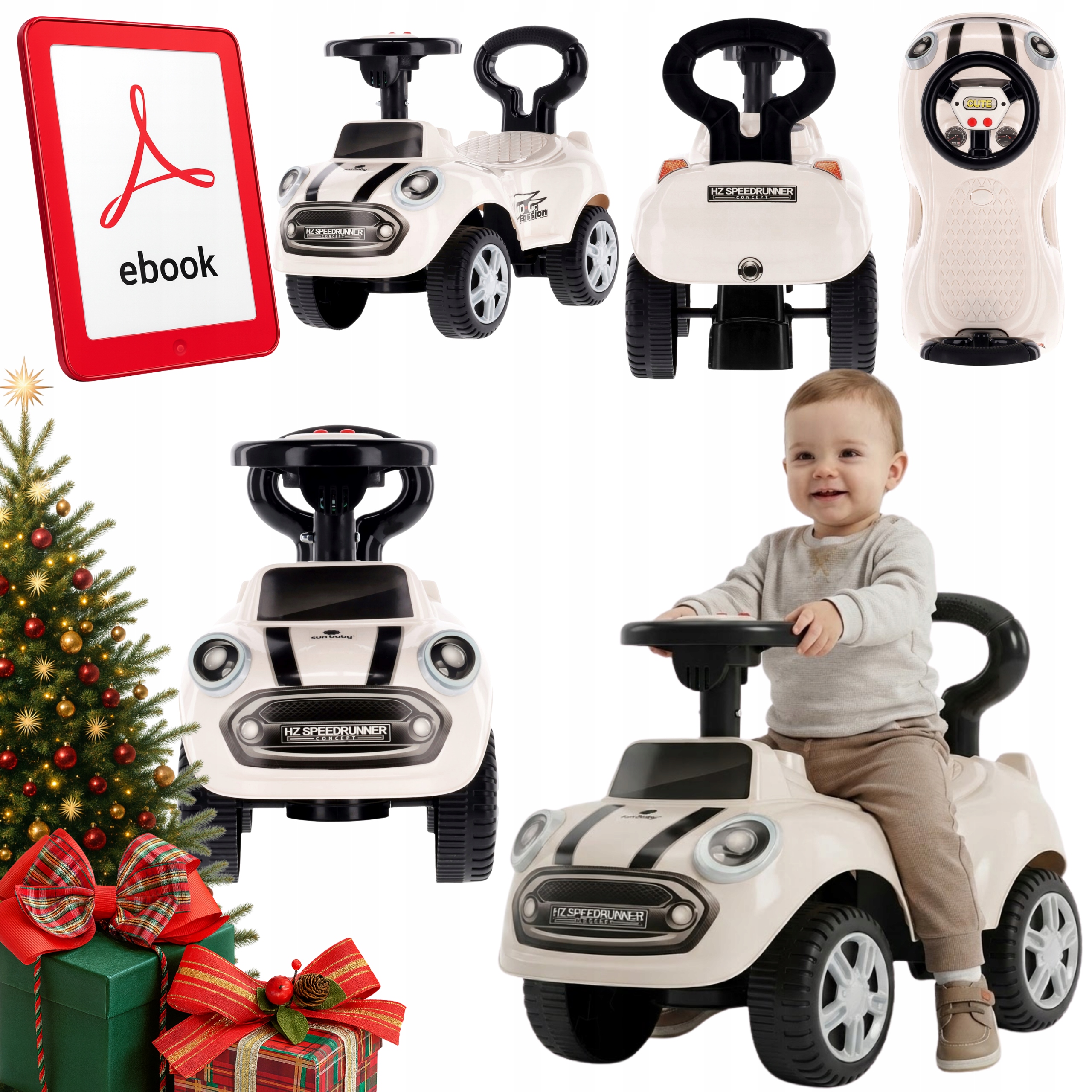 2w1 Jeździk Samochód Autko Dla Dzieci Pchacz Biały Ebook
