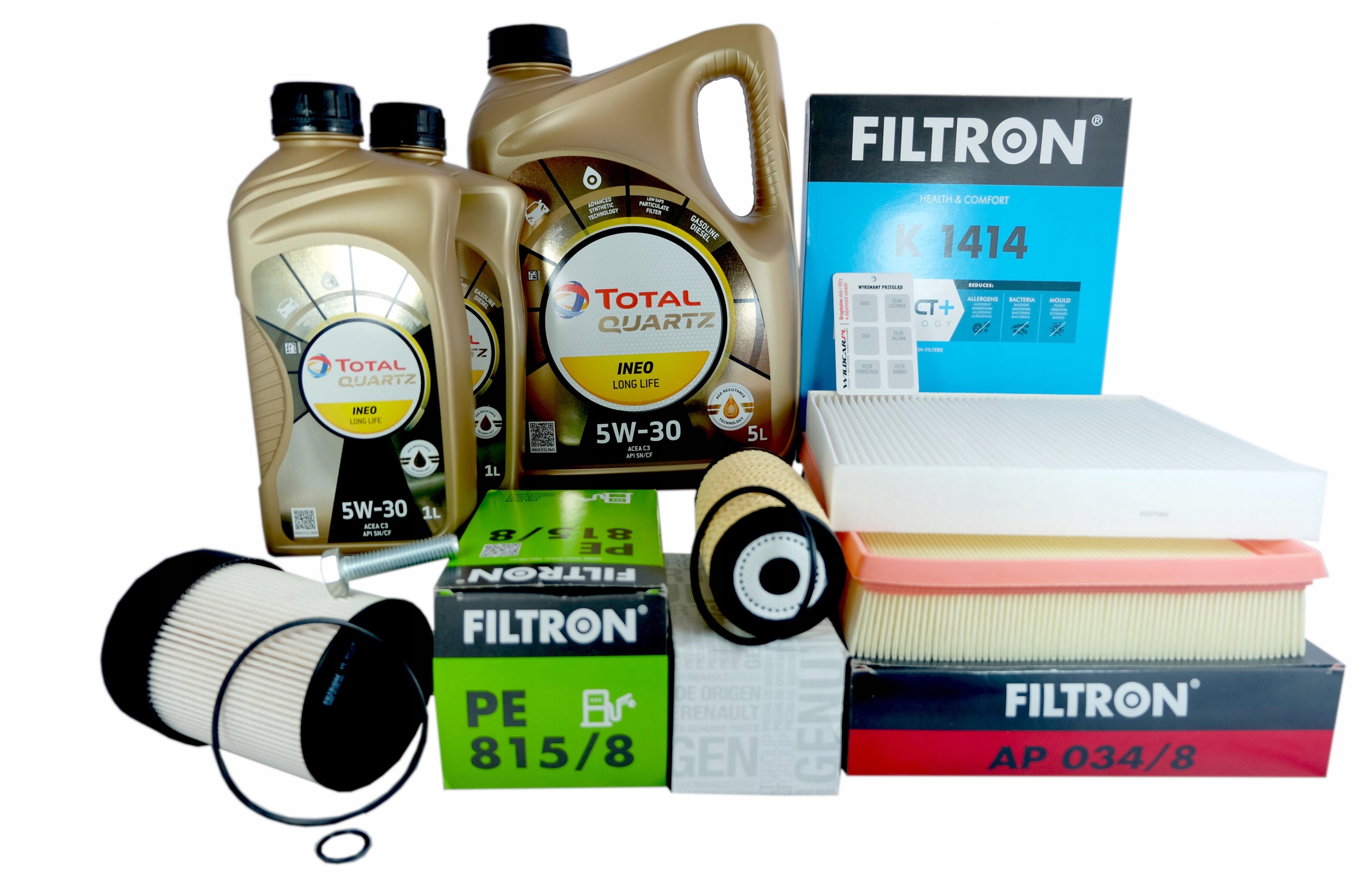 4xFilter olej 5W30 Mercedes trieda X 2.3 dCi 2017-