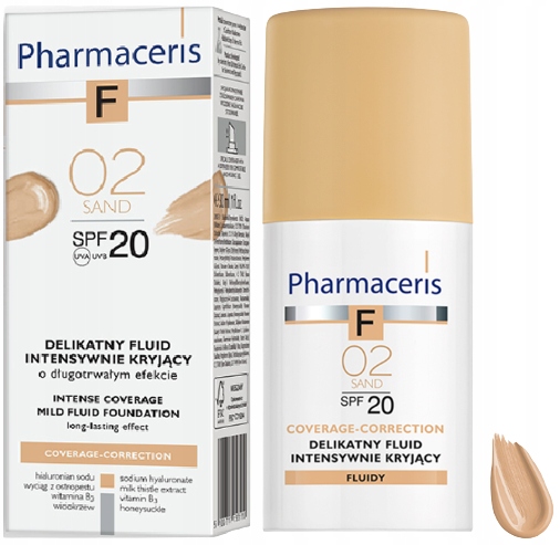Pharmaceris F fluid intensywnie kryjący 02 Sand 2 x 30 ml