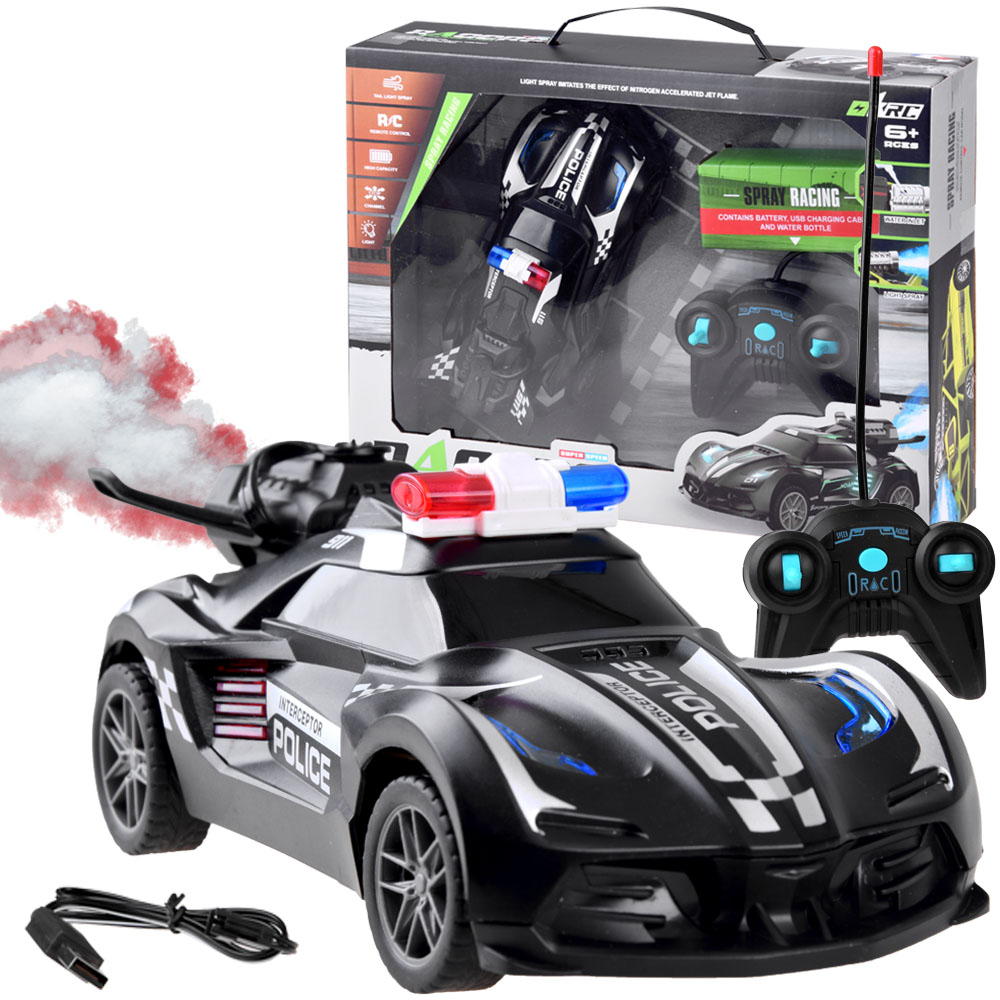 

Auto zdalnie sterowane Policja dym światło RC0596