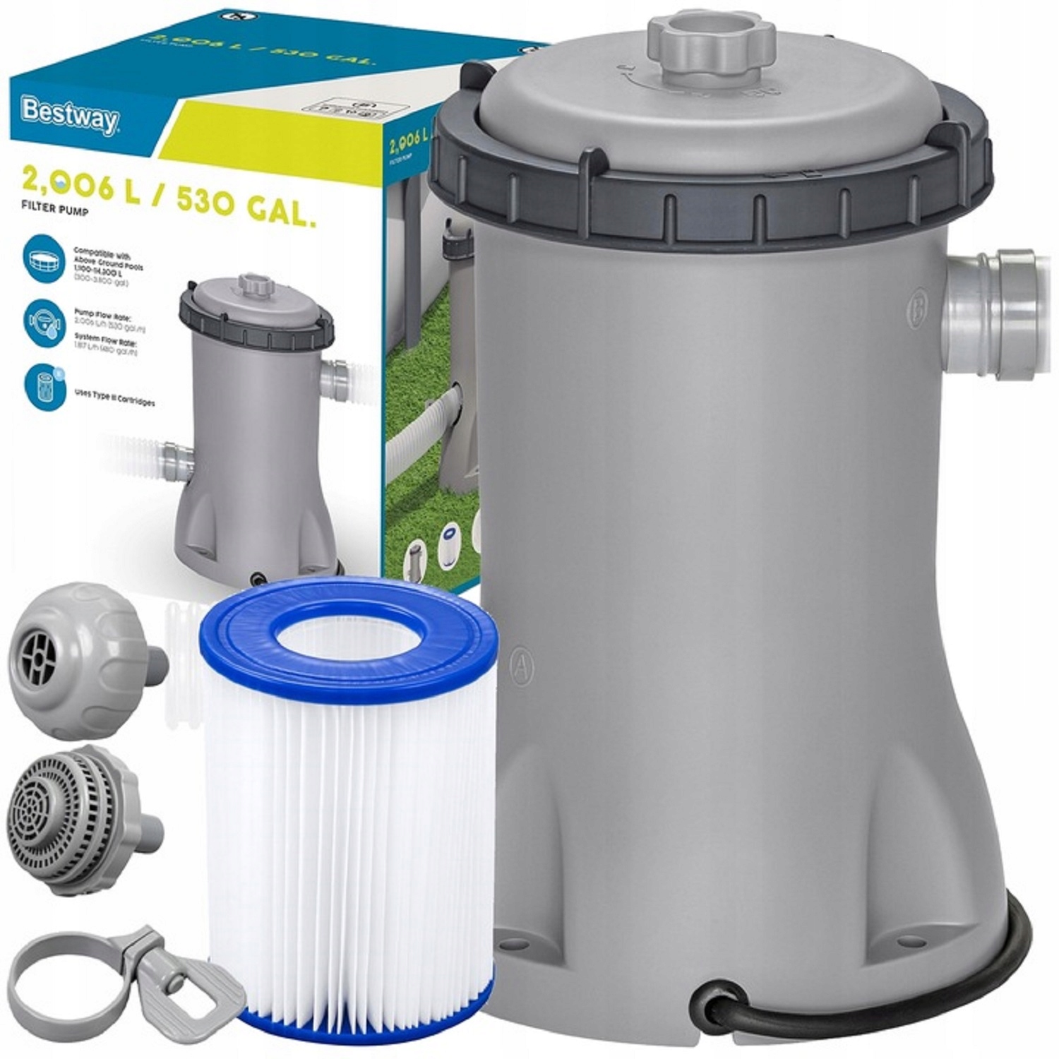 Filtrační Čerpadlo Bazénové S Filtrem 2006 l/h Filtr Bazén Bestway 58383