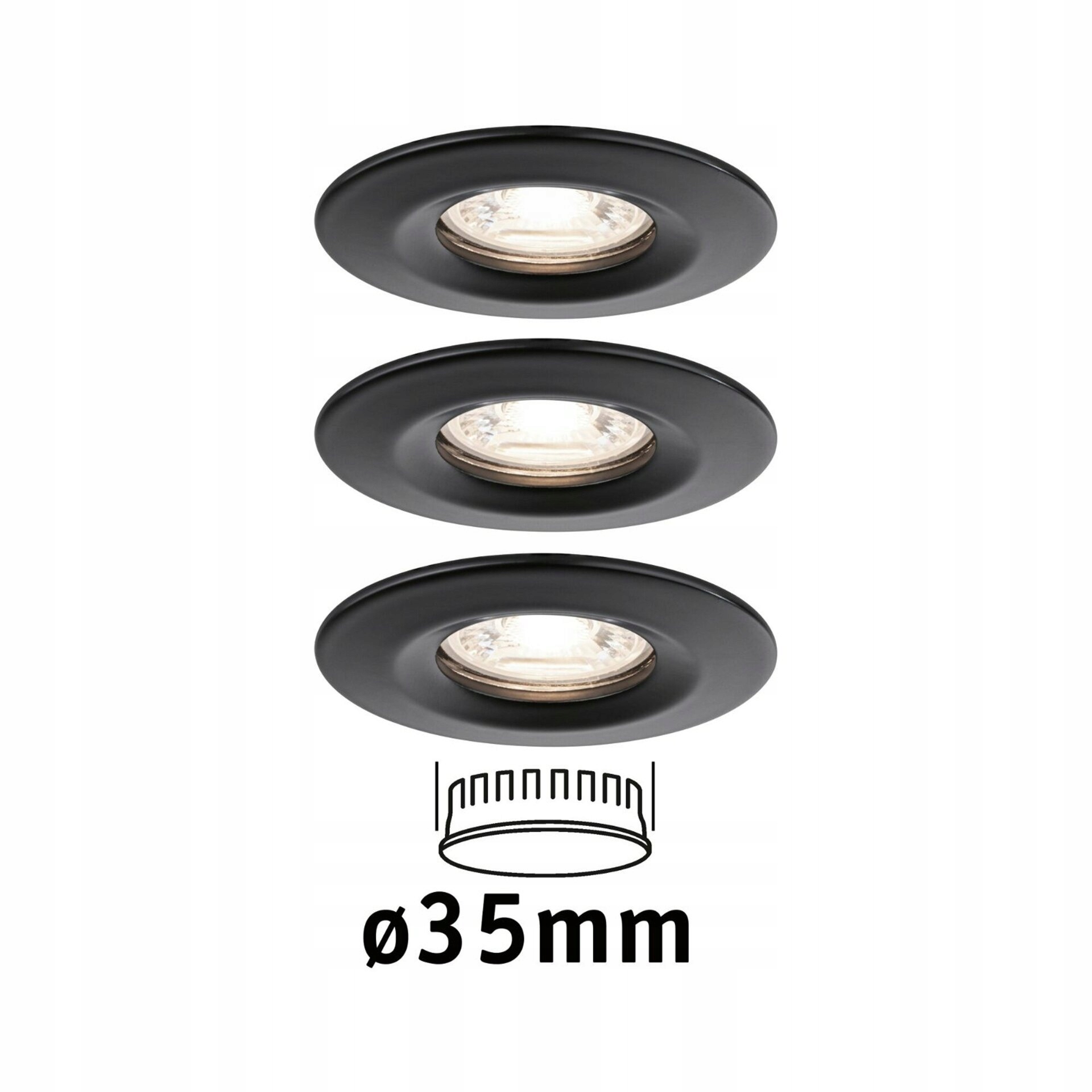 Paulmann Led vestavné svítidlo Nova Mini Coin sada 3x4W 2700K černé 66mm Ip