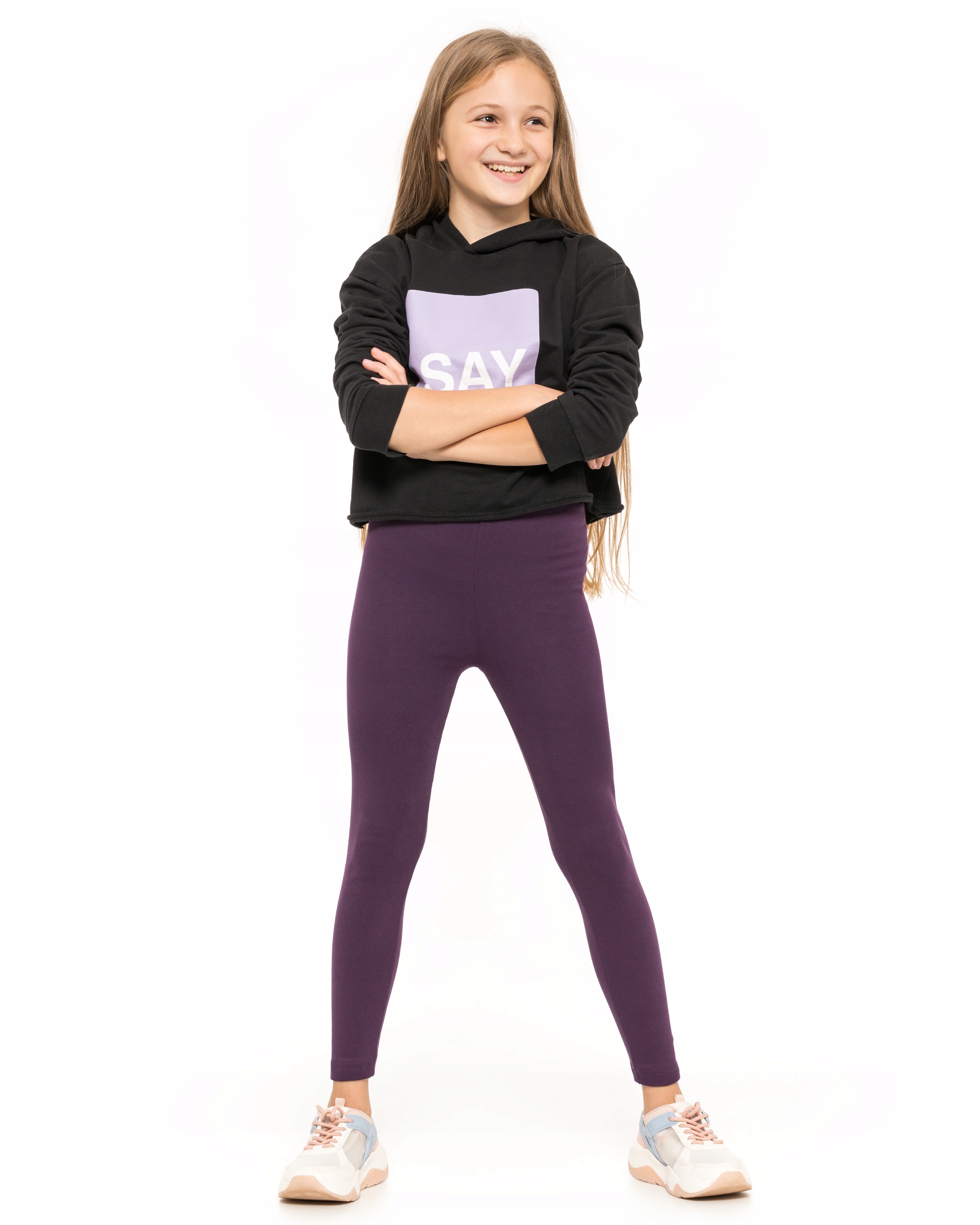 DZIEWCZĘCE LEGGINSY OCIEPLANE GETRY ŚLIWKOWY 128 Marka Inna marka