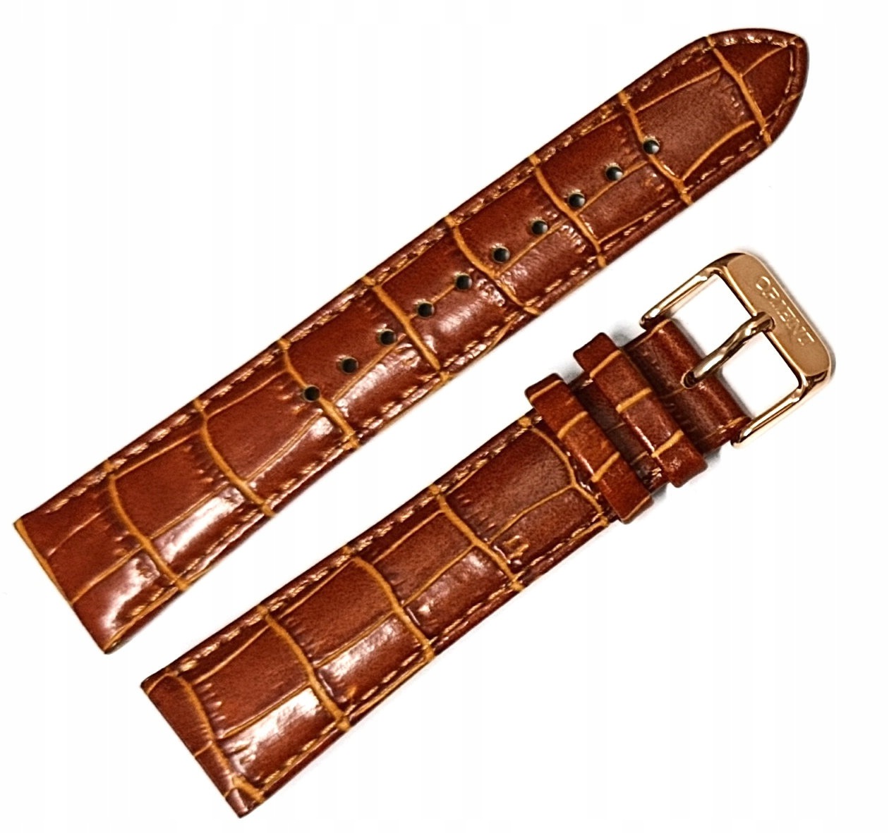 Originální Kožený Hnědý Lesklý Řemínek Na Hodinky Orient Bambino 21 mm