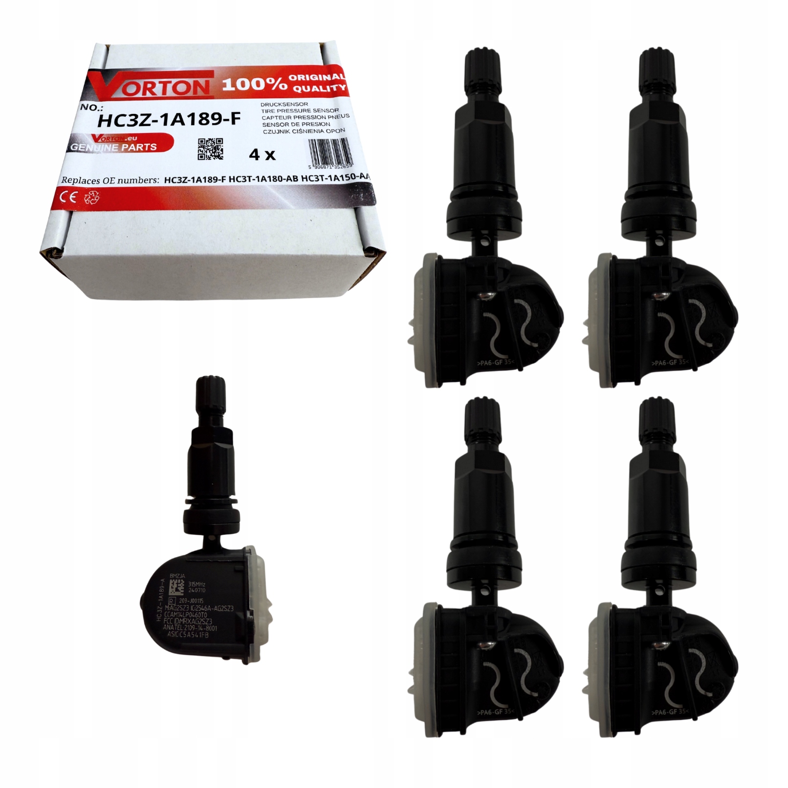 Snímače Tlaku Vzduchu Pneumatiky Kolesá Tpms Ford Usa Fusion 2016-2020