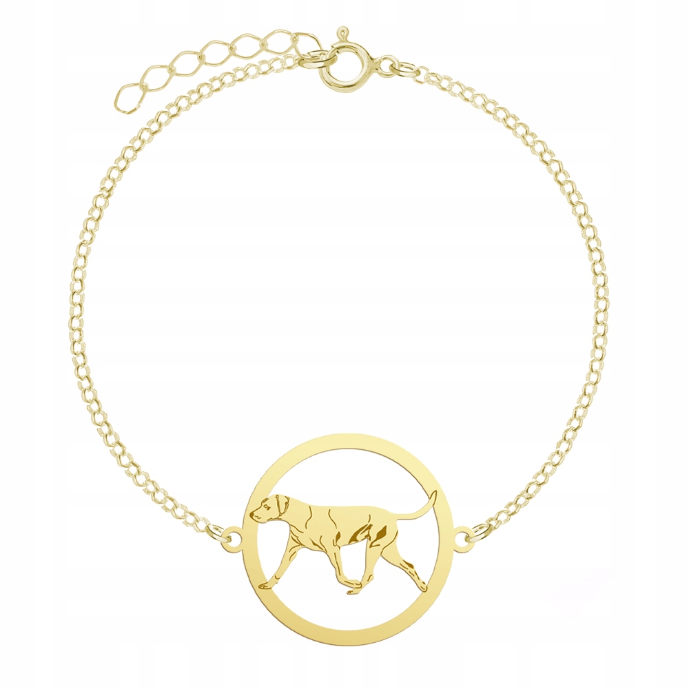 Zlatý náramek se psem Louisiana Catahoula 925 Řetízek Žena Gravírování
