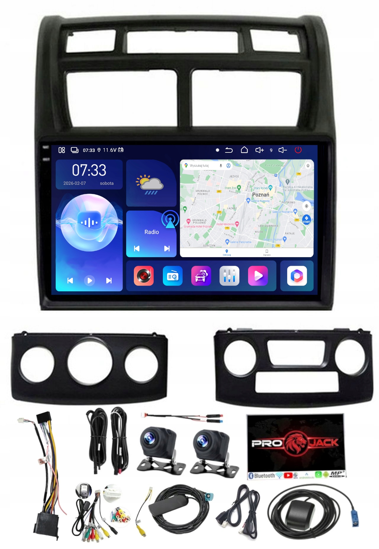 Rádio Navigace Carplay Gps Android Kia Sportage 2008-2010 6GB 128GB Sim
