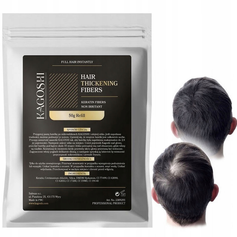 Kagoshi Fibers 50g Sáček z mikrovlákna pro zahušťování vlasů při plešatosti