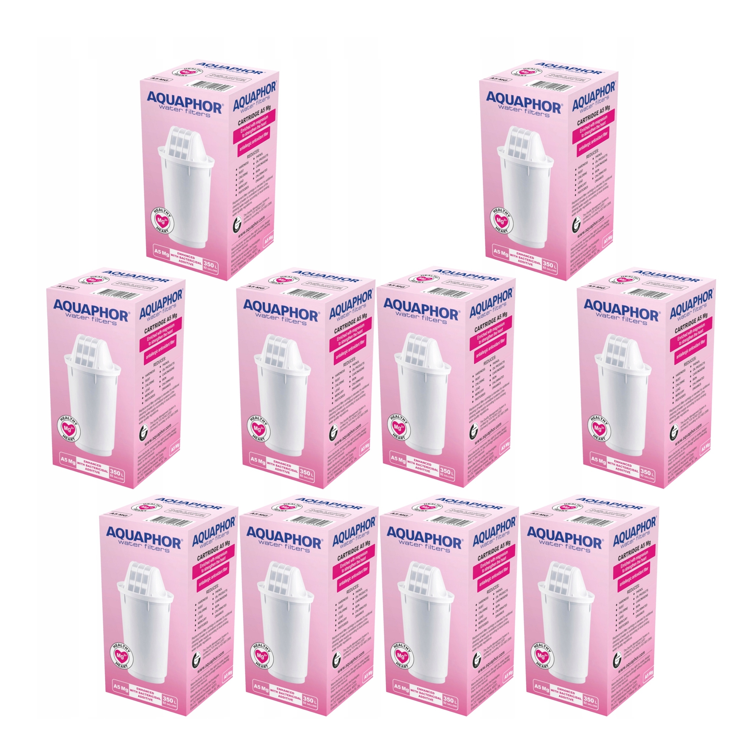 Filtrační vložky do vody obohacující o hořčík Aquaphor A5 Mg 10 kusů