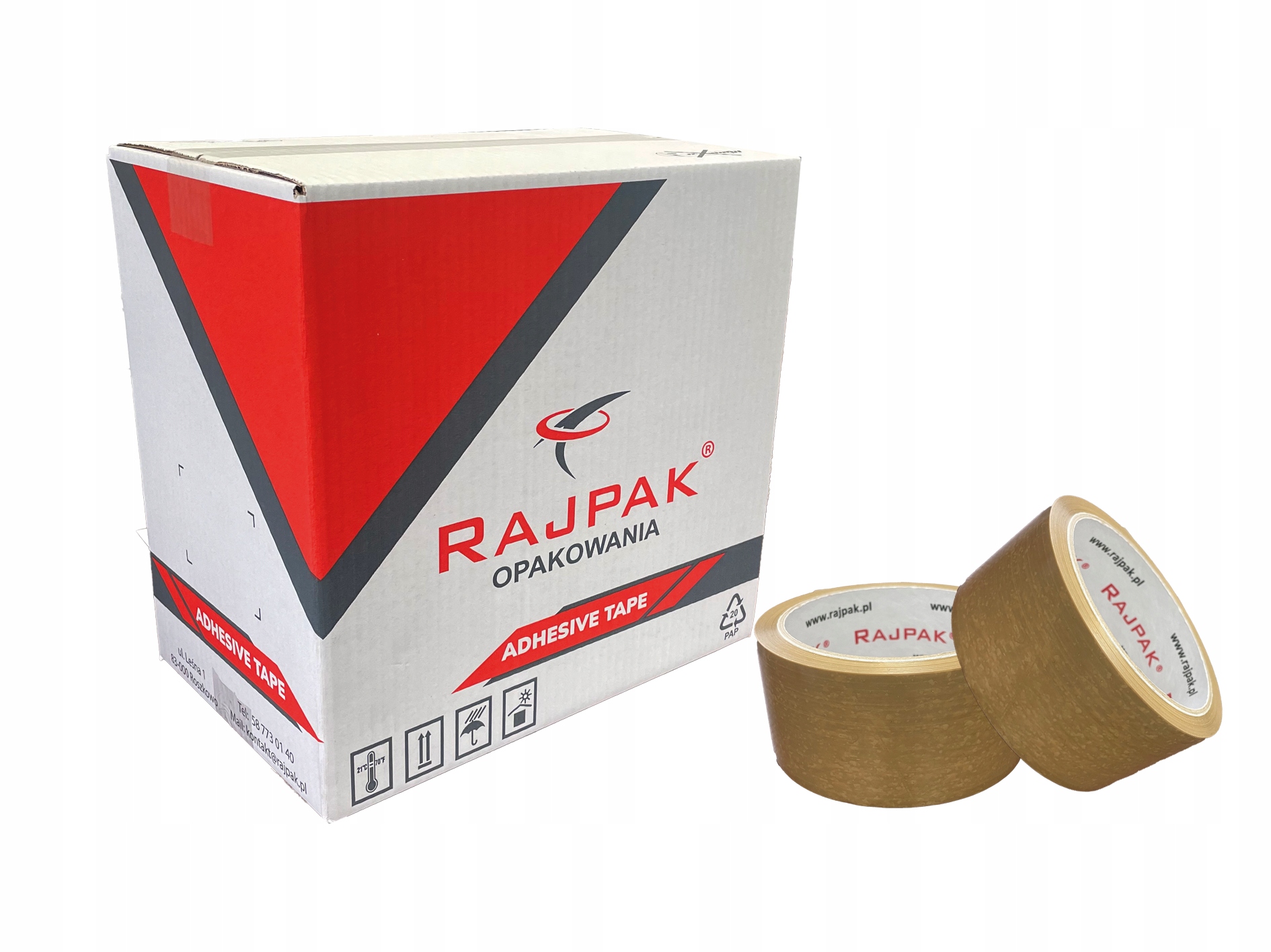 Taśma Klejąca Rajpak 48x60 48/60 Brąz Kauczuk 36 Sztuk Karton