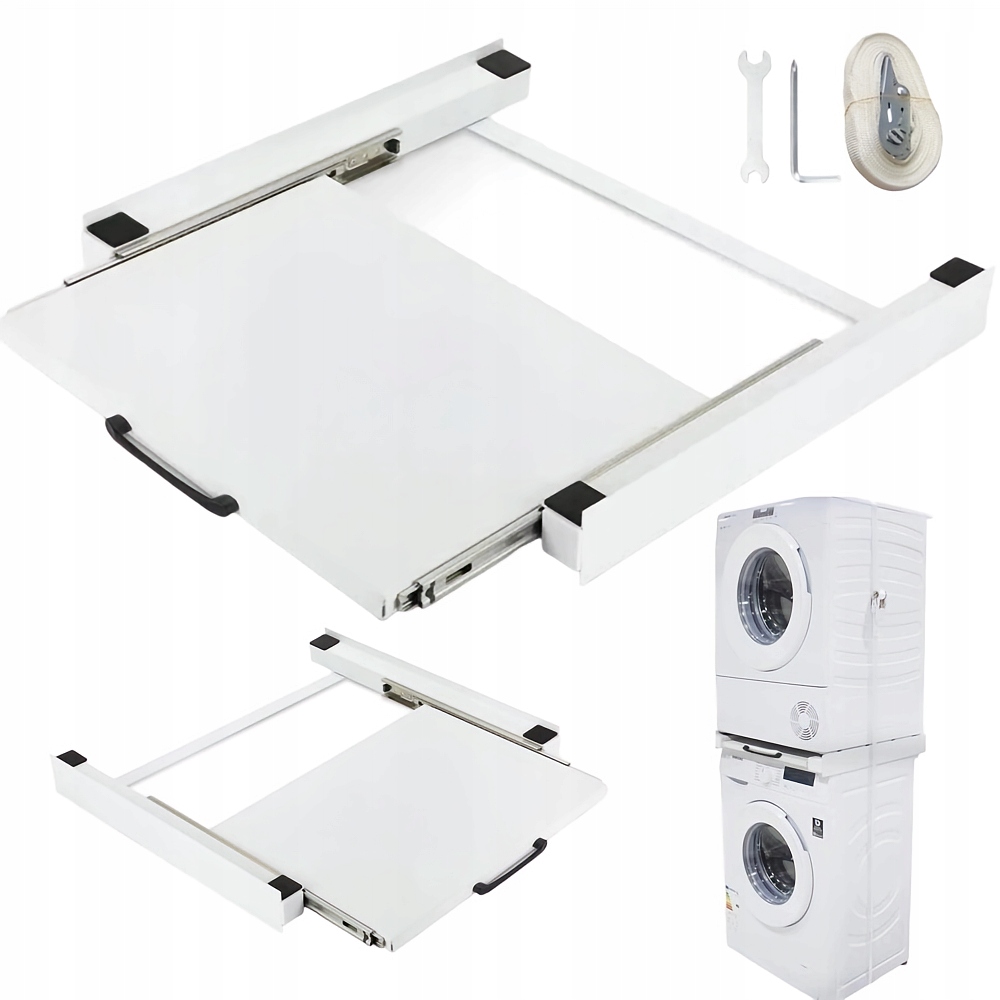 Łącznik Z Wysuwaną Półką Pralka Suszarka 60X60CM 6M Sznur Zabezpieczający