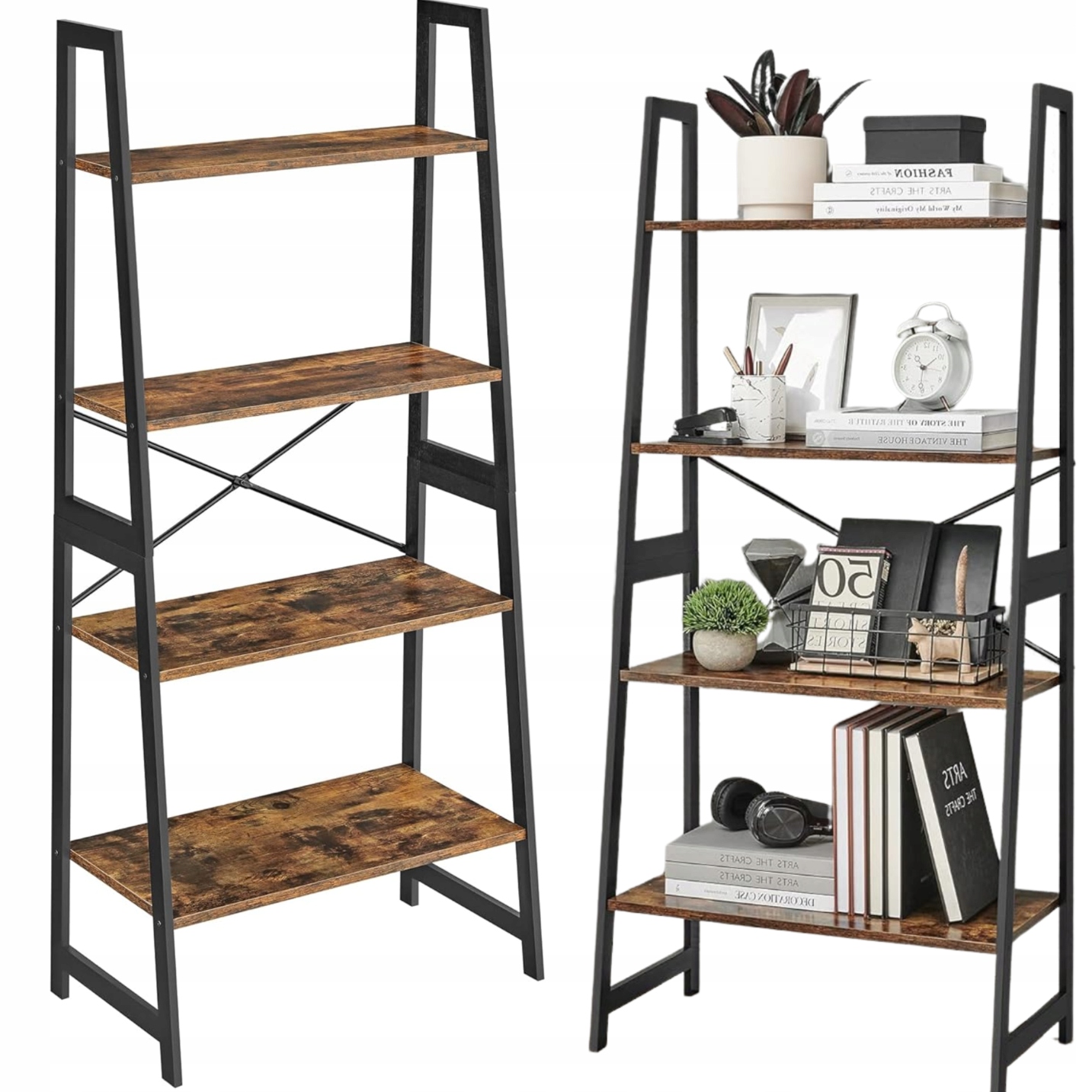 Regál Stojaca rebríková polica do obývacej izby, spálne, kancelárie, knihy, hračky