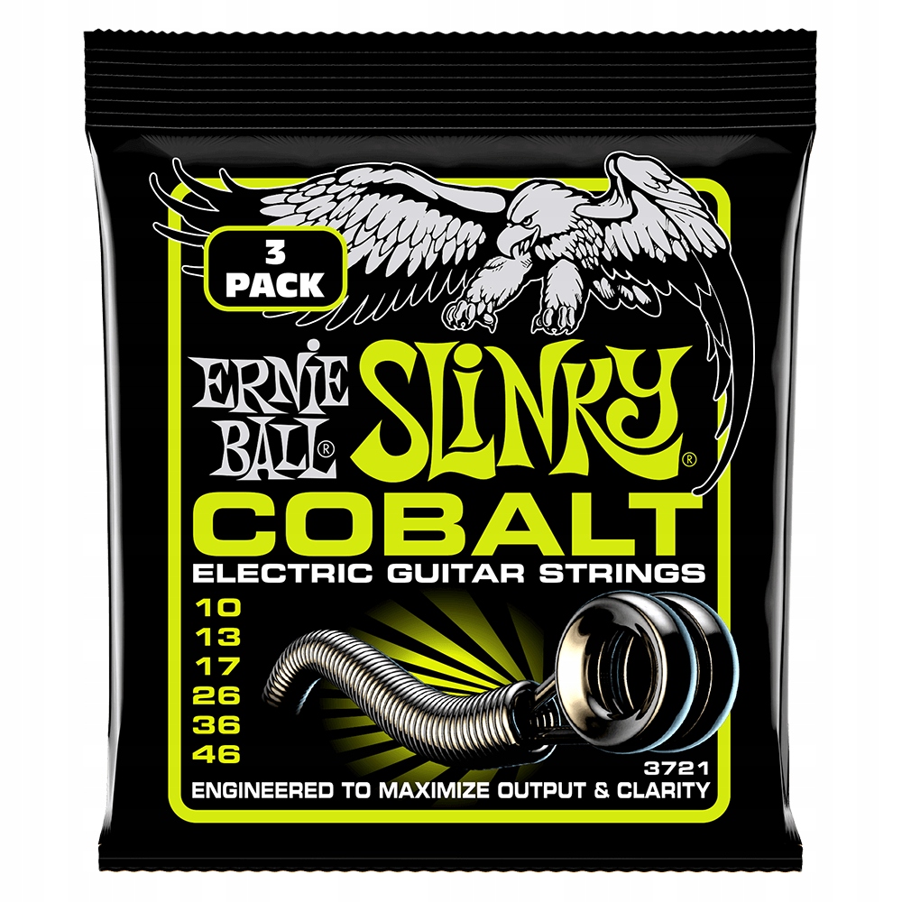 Struny pro elektrickou kytaru Ernie Ball 3721 Cobalt 10-46 3 Komplety