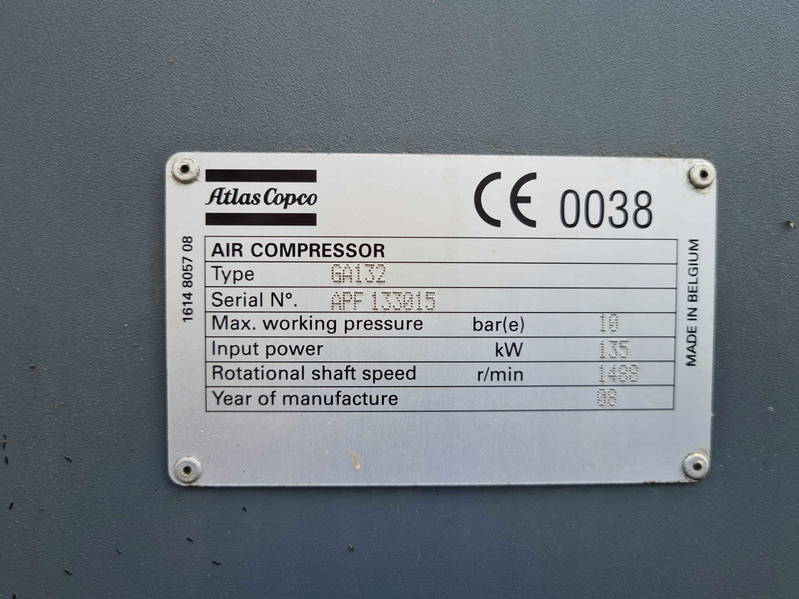 Kompresor śrubowy ATLAS COPCO GA 132 Model GA 132