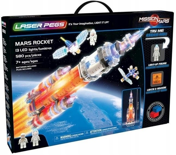 

Marsjańska Rakieta Laser Pegs klocki z Led 580 el.