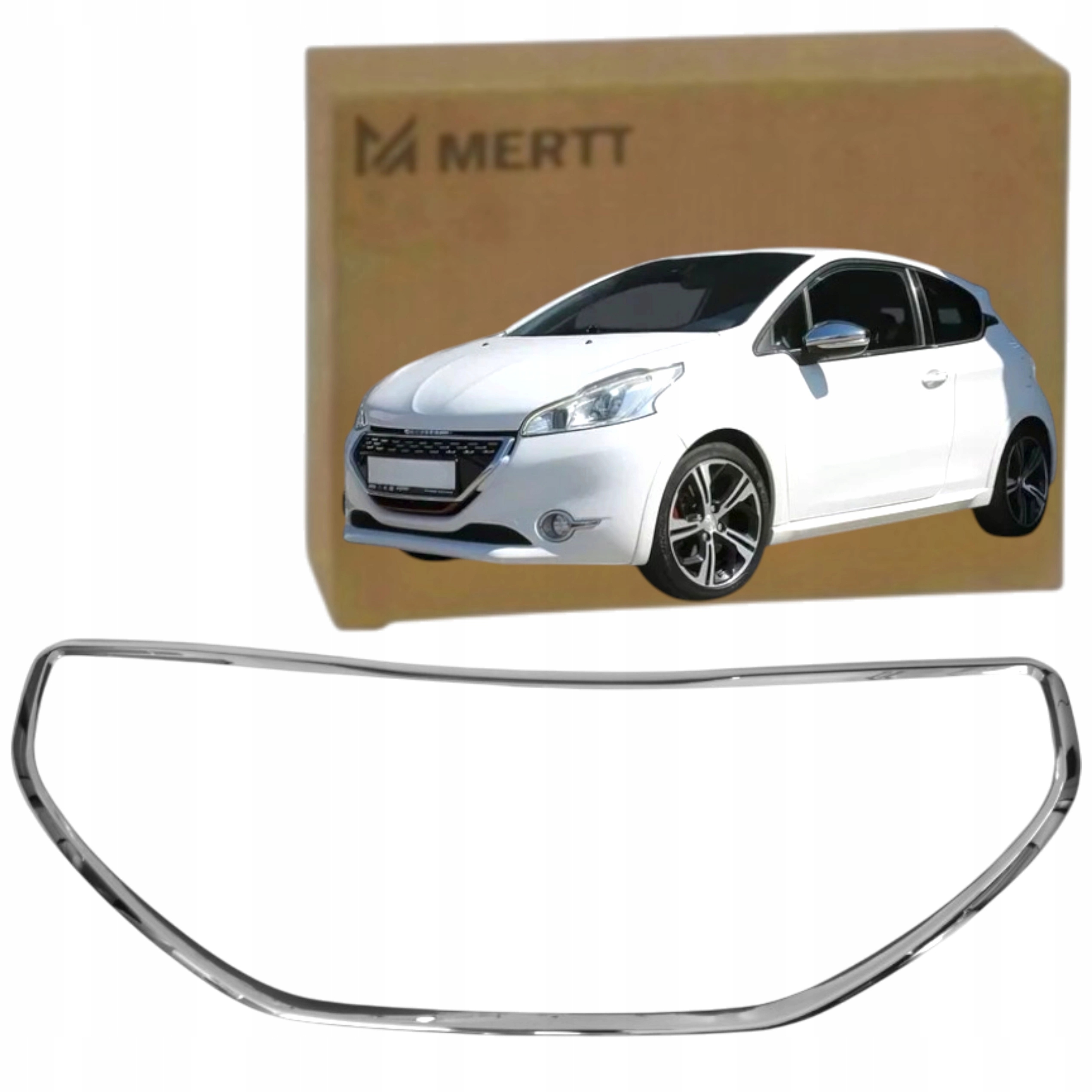 Peugeot 208 2012-2015 Rámeček Atrapy Chrom Stříbrná nová lišta 1608112180