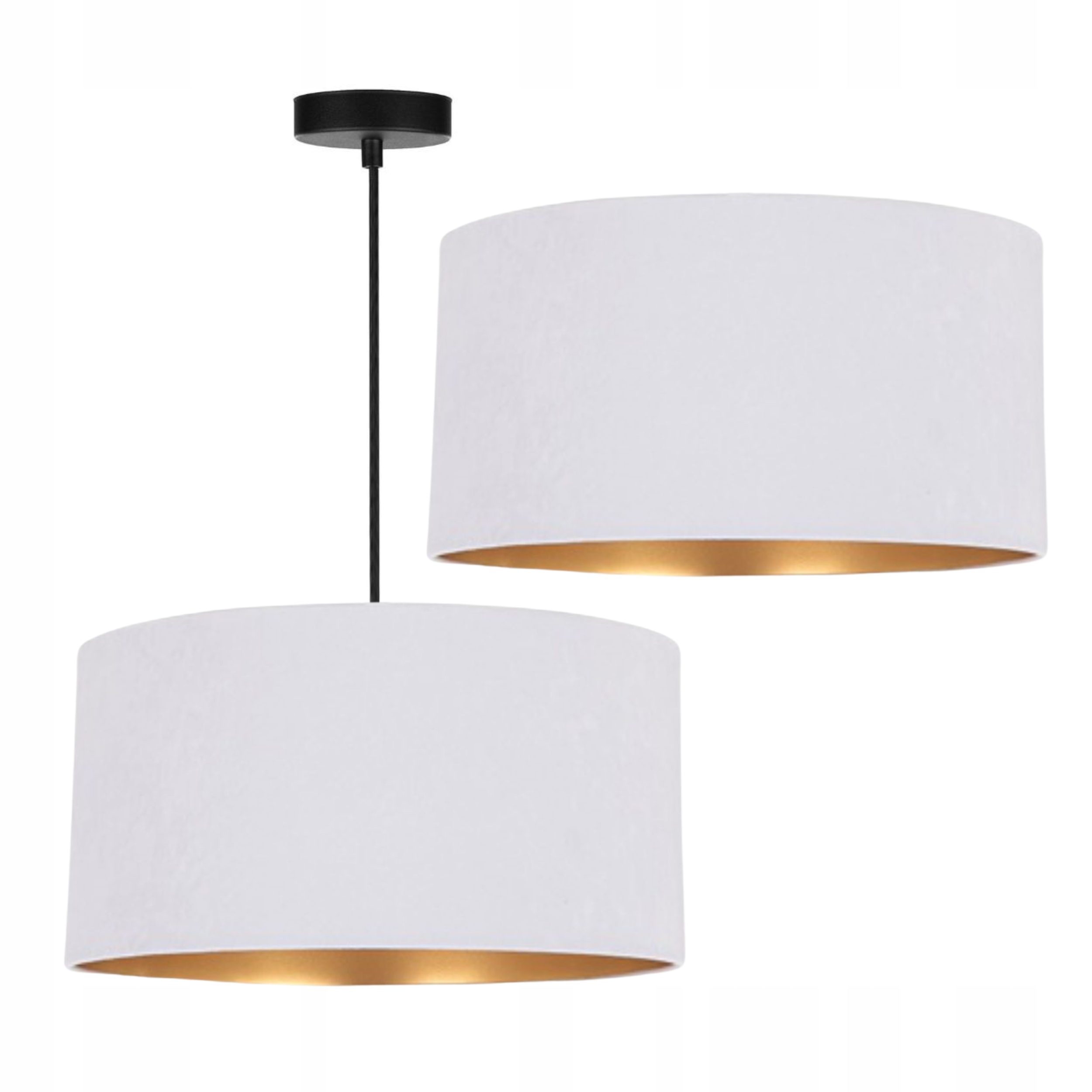 Velurová Moderní Závěsná Lampa Stínidlo Válec Velur 40 cm