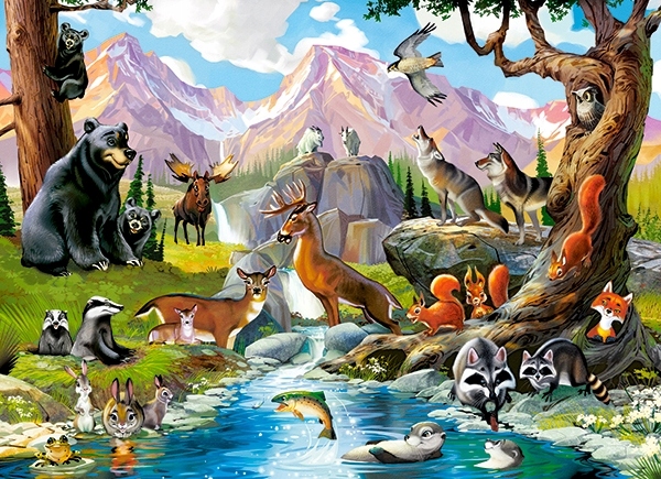 

Puzzle Układanka Leśne Zwierzęta 5+ 70 El. Castor