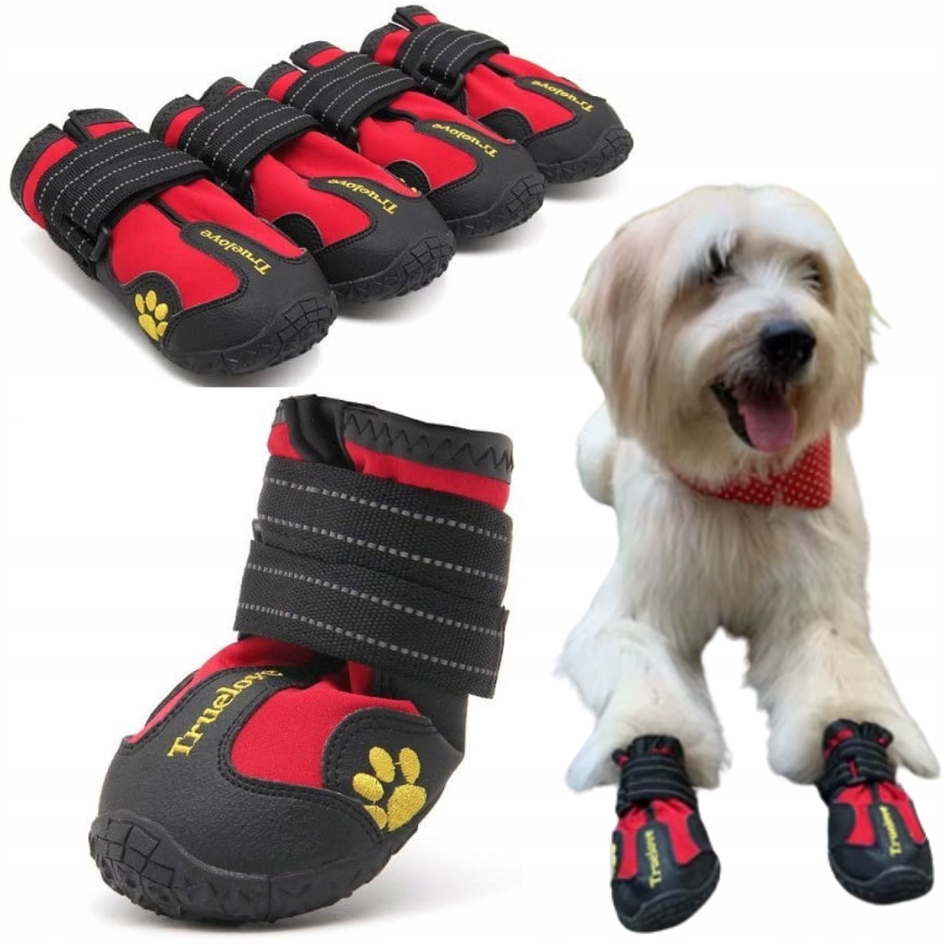 Levně Boty Pro Psa Voděodolné Trekkingové Truelove Cestovní 4KS Červené 3(S) -4,5CM