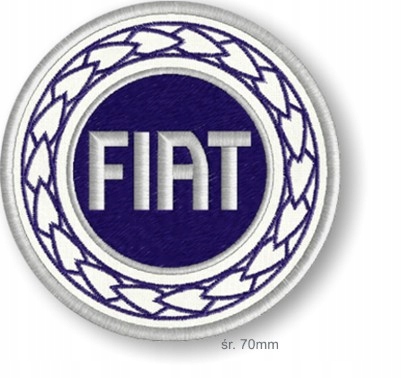 naszywka termo naprasowanka Fiat 70mm Haft