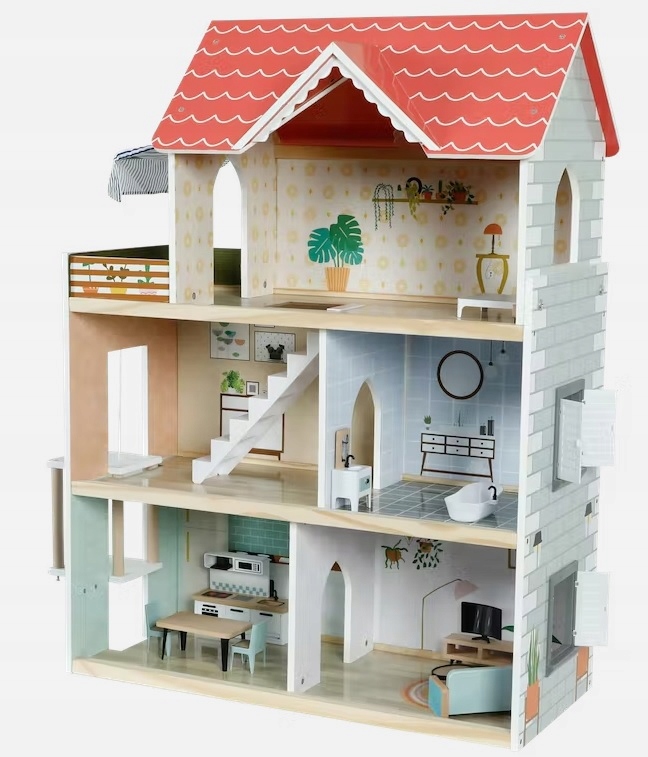 DOMEK DREWNIANY DLA LALEK WINDA MEBLE DUŻY MINI MA EAN (GTIN) 8718964098538