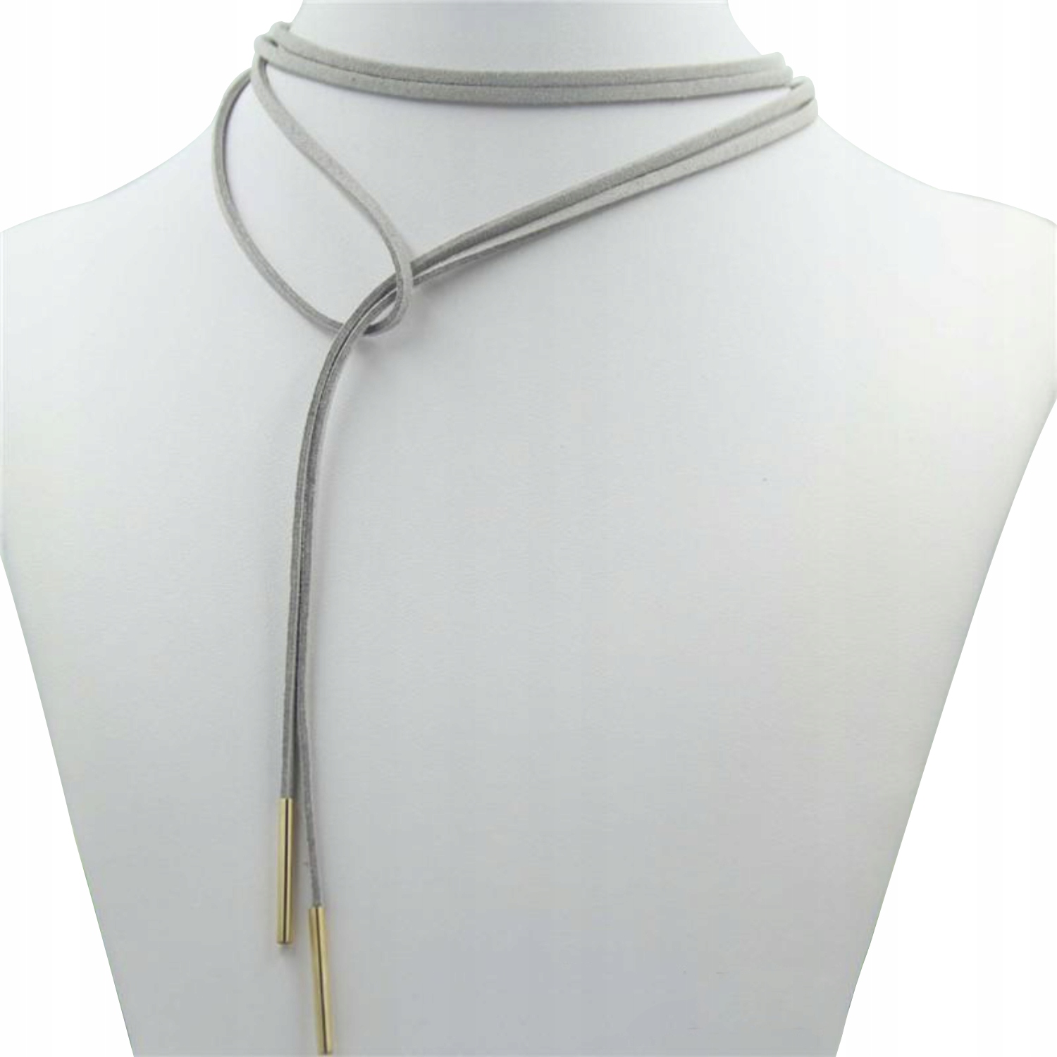 

Naszyjnik Choker Celebrytka Zamszowy Szary