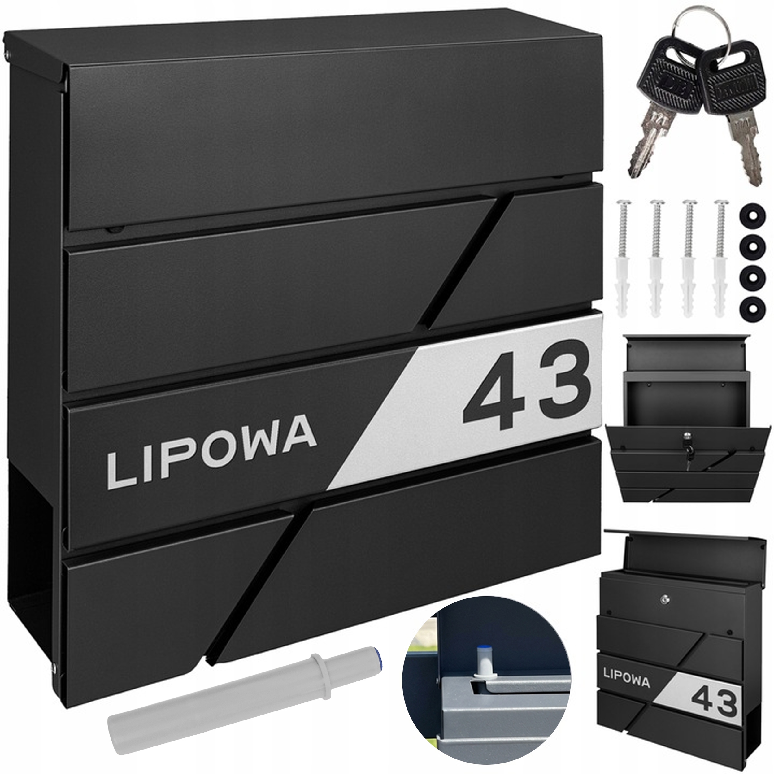 Prostorná Černá Poštovní Schránka Na Dopisy Vzor