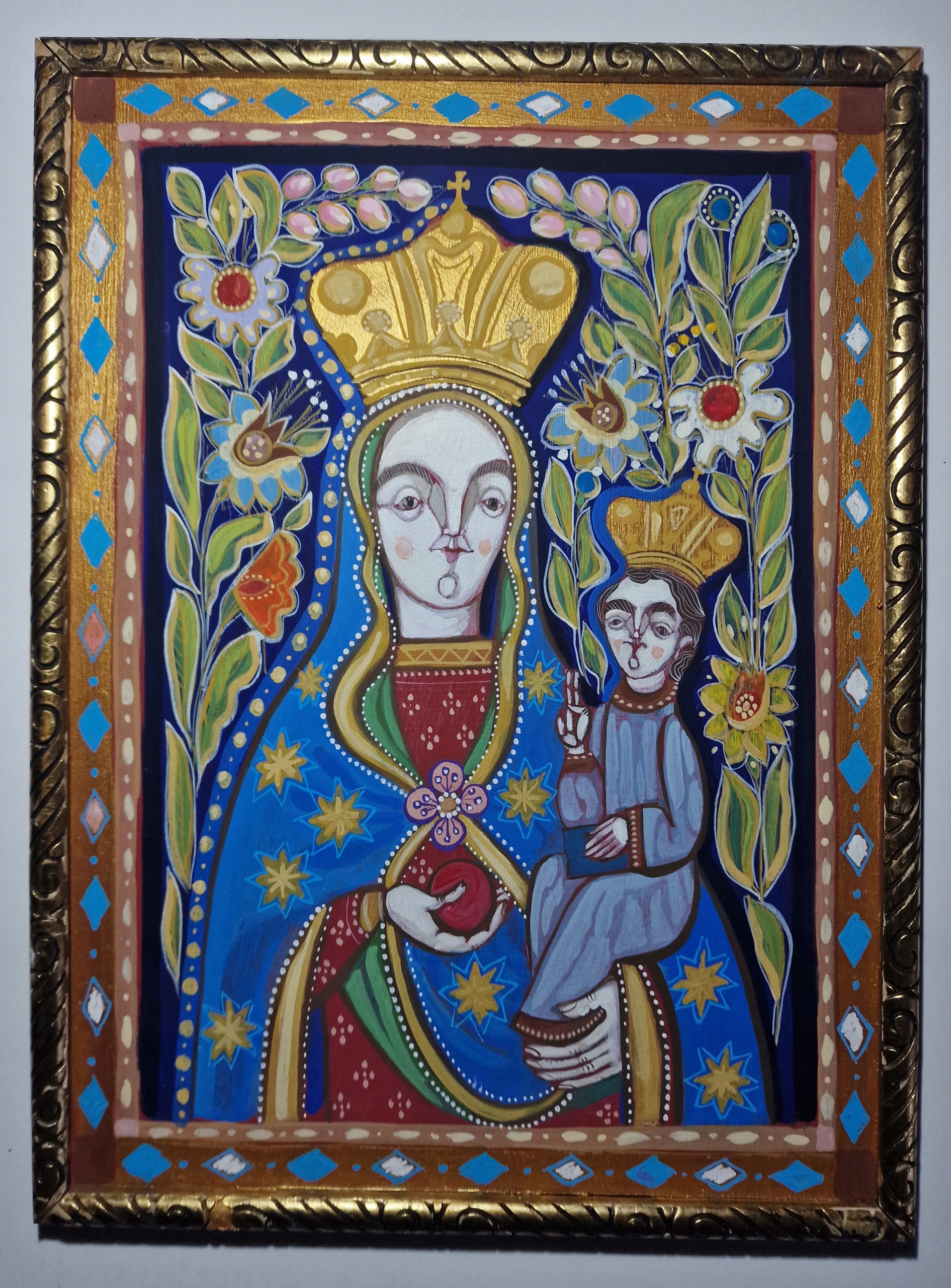 IKONA W STYLU LUDOWYM MATKA BOSKA PIEKARSKA -MONIKA KWIECIŃSKA