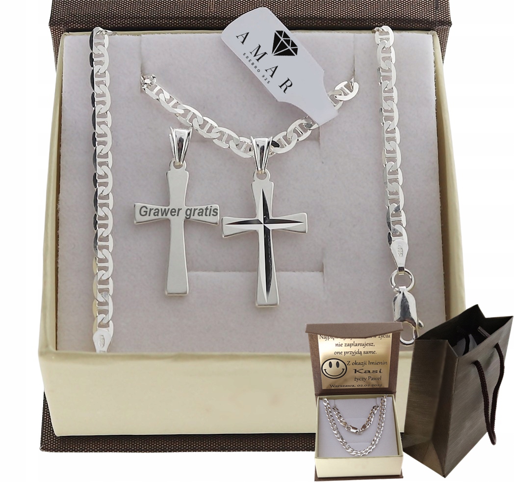 Stříbrný Plný Řetízek Gucci S Křížkem Ryzost 925 Gravírování Bonus
