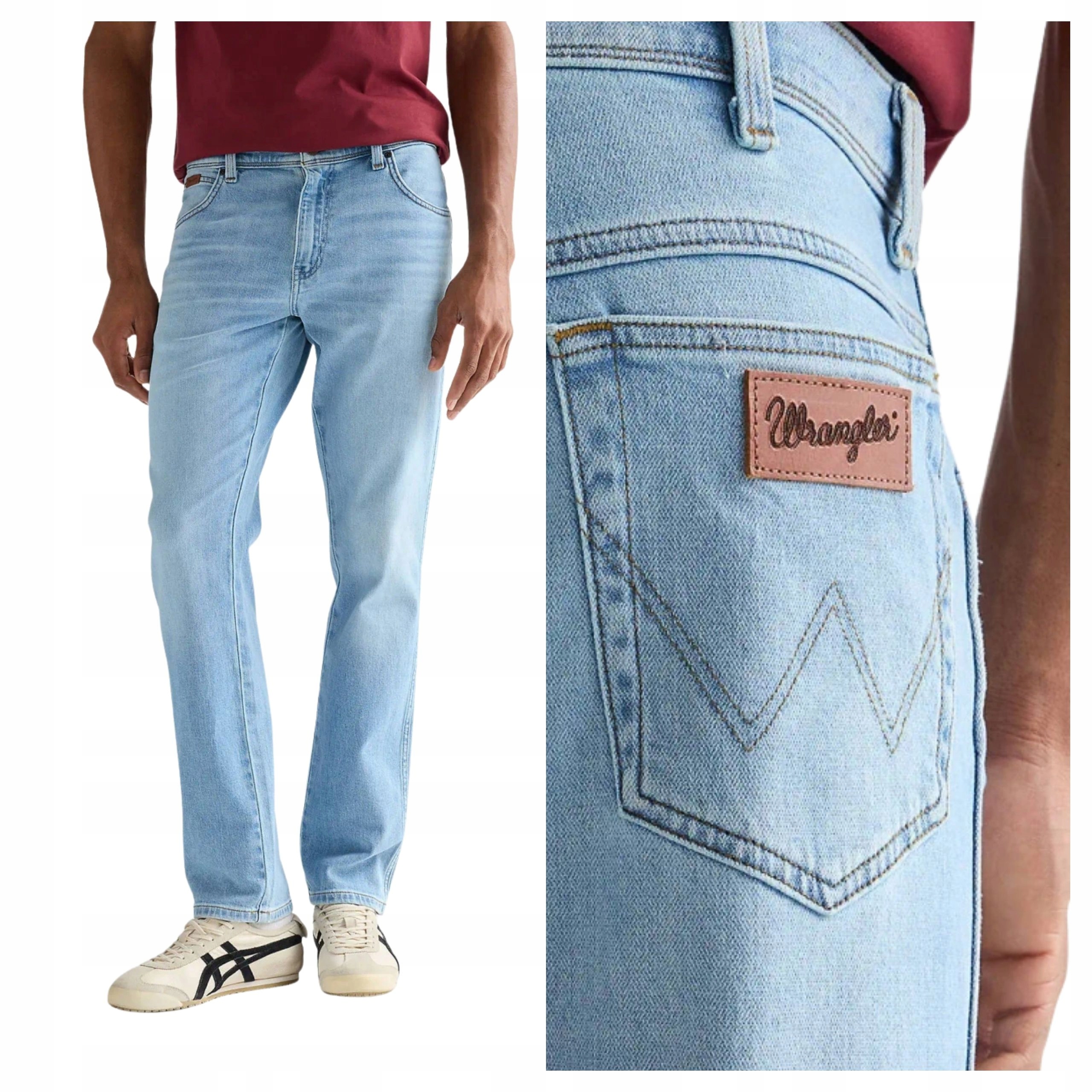 Pánské kalhoty Wrangler Texas Slim Modré Džíny Přiléhavé W34 L32