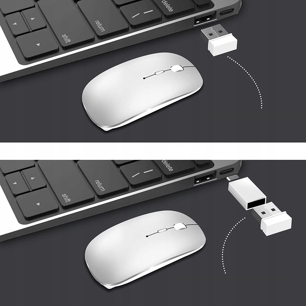 MYSZ BEZPRZEWODOWA SLIM MOUSE ADAPTER USB C DO APPLE MAC MACBOOK IPAD IPHONE Kod producenta PC0881SV001