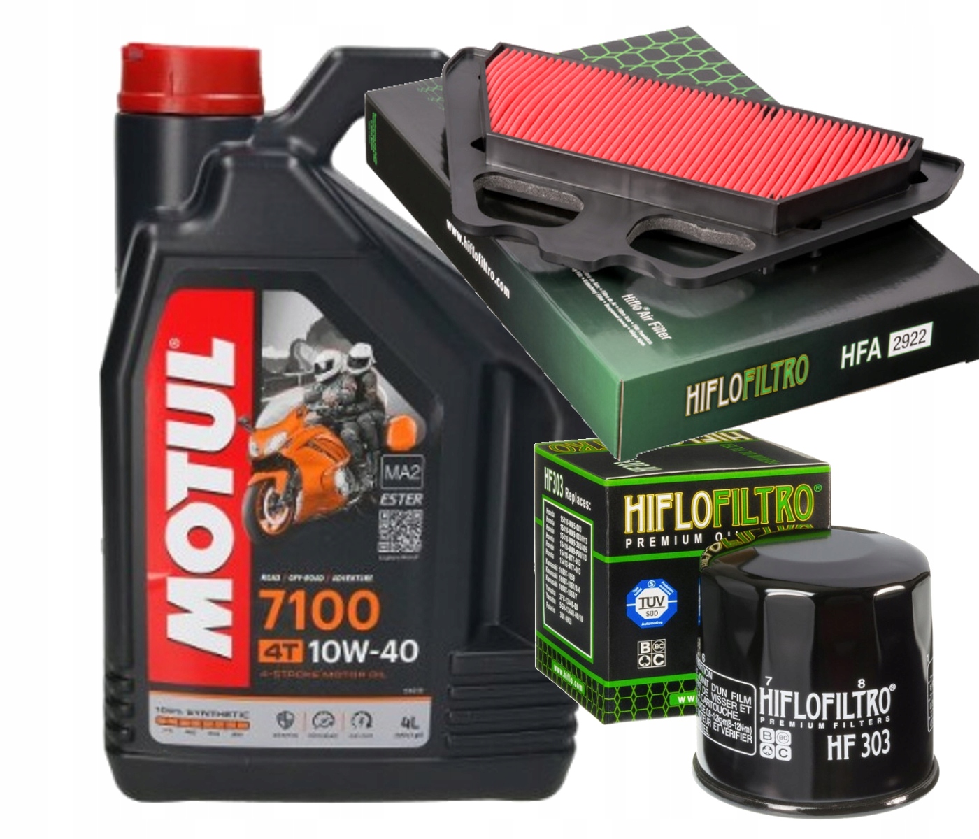 HF303 Zestaw Olej Motul 7100 10W40 4L Filtry Kawasaki Z900 Z 900 17-24