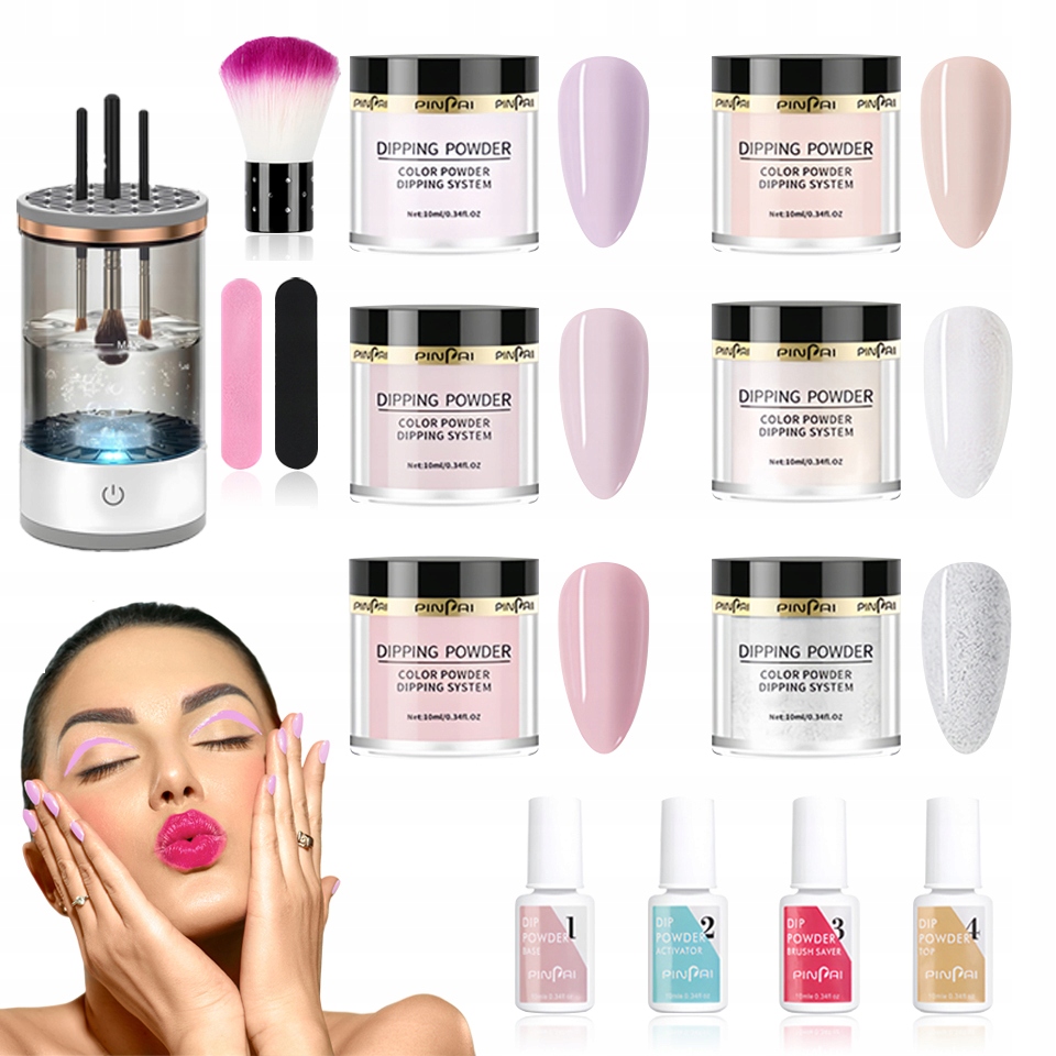 PINPAI DUŻY ZESTAW DO MANICURE TYTANOWY + PILNIK + CZYSZCZENIA MASZYNA