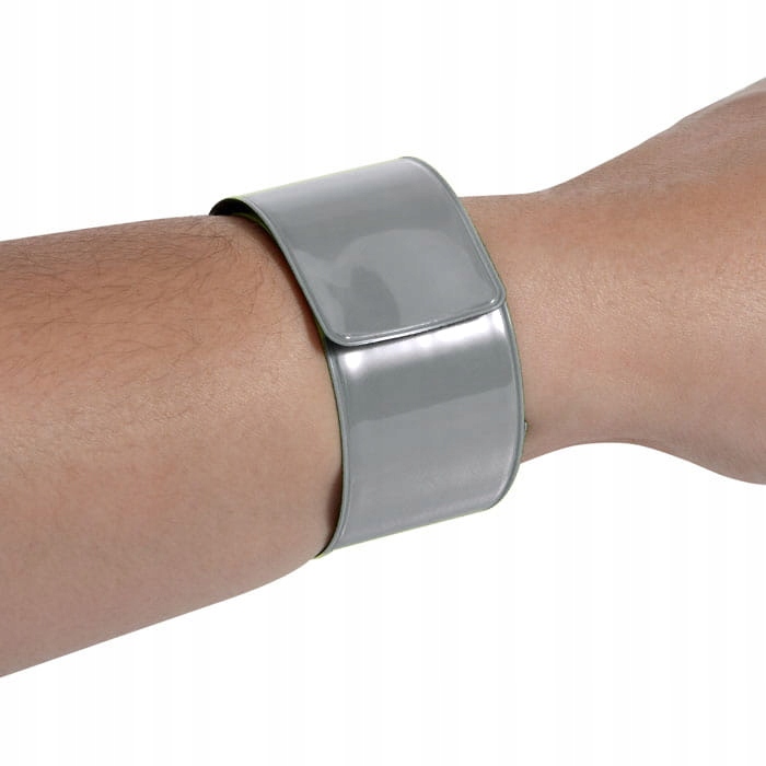 OPASKA ODBLASKOWA RAMIĘ RĘKĘ ROWER SAMOZACISKUJĄCA SREBRNA