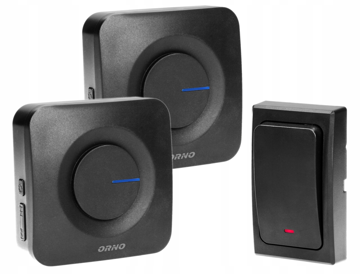 Zvonkový systém pro branku se 2 přijímači, dosah 200 m, bezbateriové tlačítko