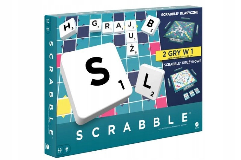 Gra Scrabble Original wersja odnowiona HXM53 /6, Mattel, 230620.