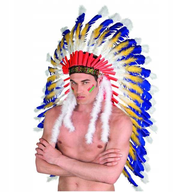 profesjonalny PIÓROPUSZ INDIANINA wodza APACZ XL
