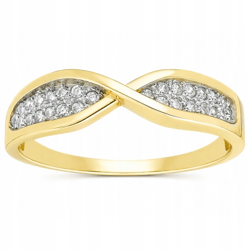 Złoty Pierścionek Z Cyrkoniami Próba 333 R.13