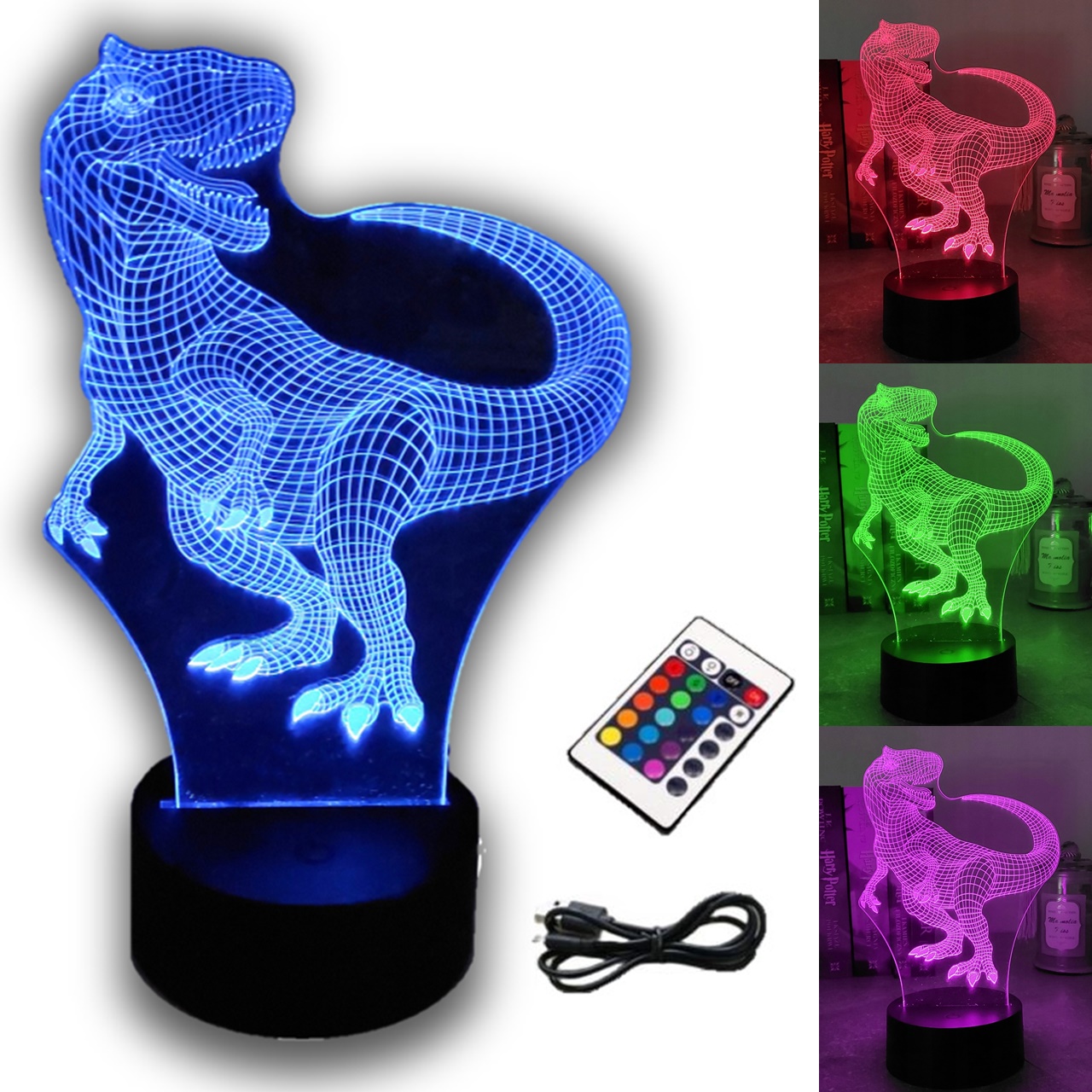 

Lampka Nocna Dinozaur 3D Led Rgb Pilot
