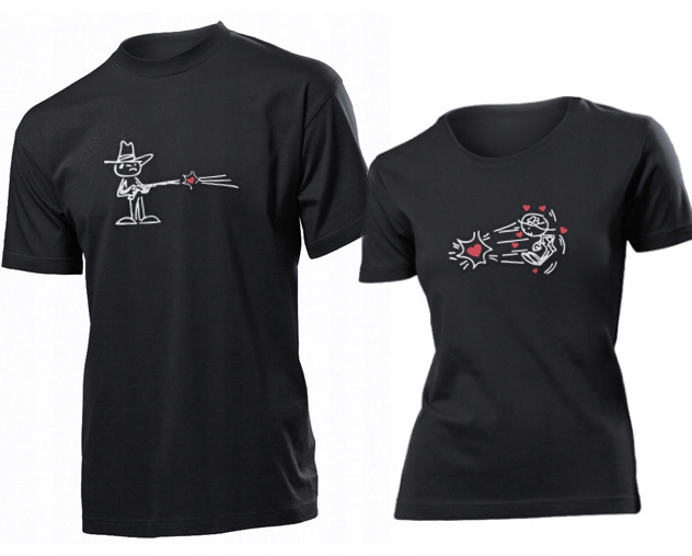 

Koszulki dla par Strzal W Serce Walentynki L