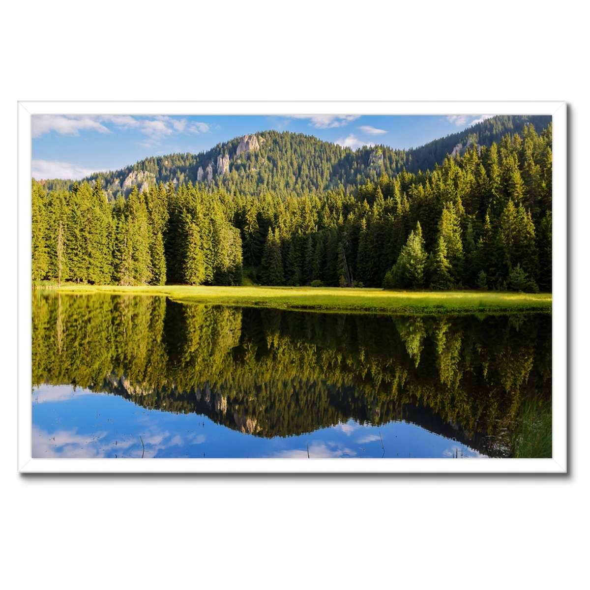 Plakáty v rámu 60x40 Horská krajina s krásnými mraky Stromy v horách