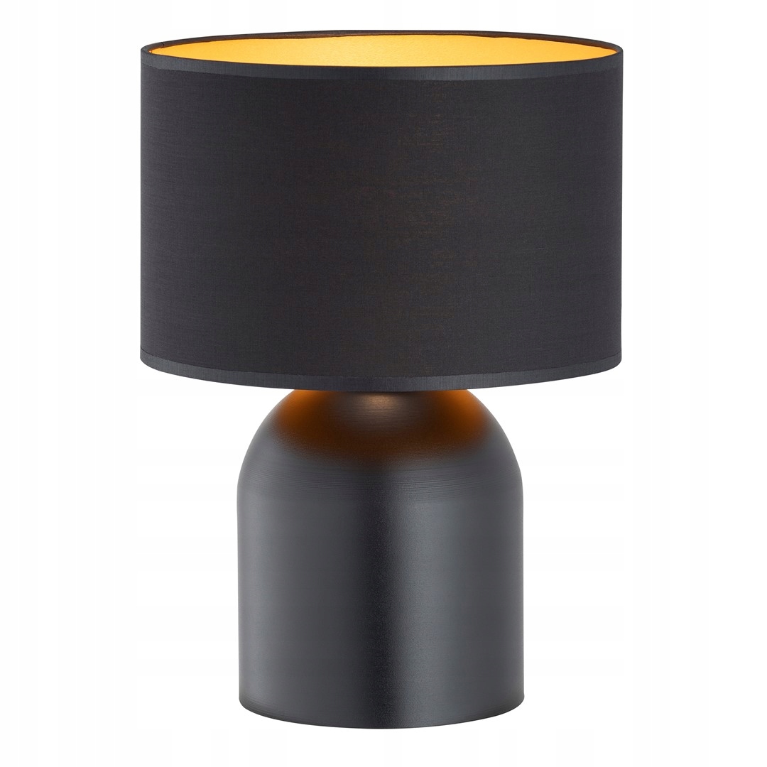 Stolní lampa noční černá zlatá s stínítkem do ložnice obývacího pokoje 35 cm Emibig