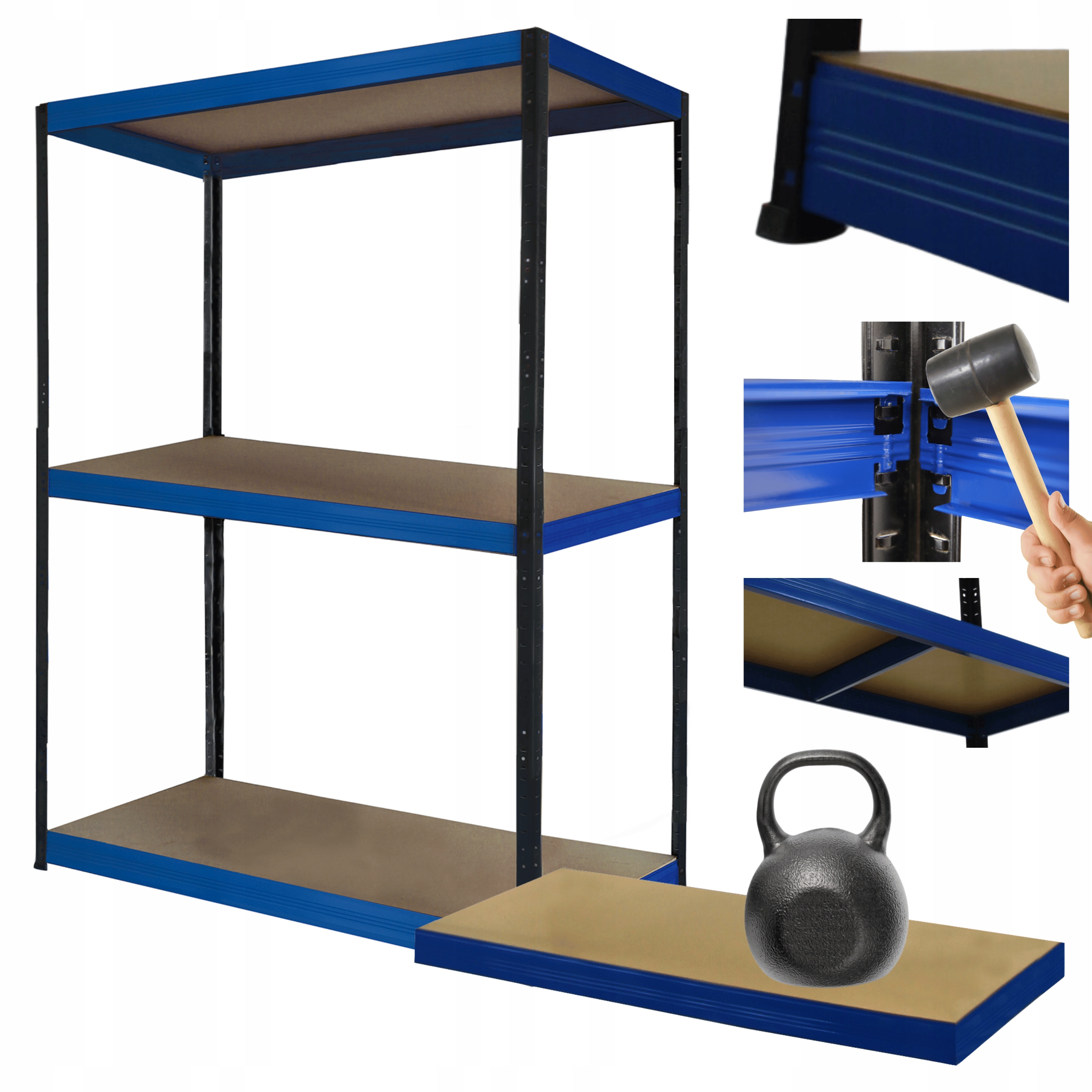 Garážový skladový regál s kovovým stojanom Helios 106x100x30 cm 3Px175 kg